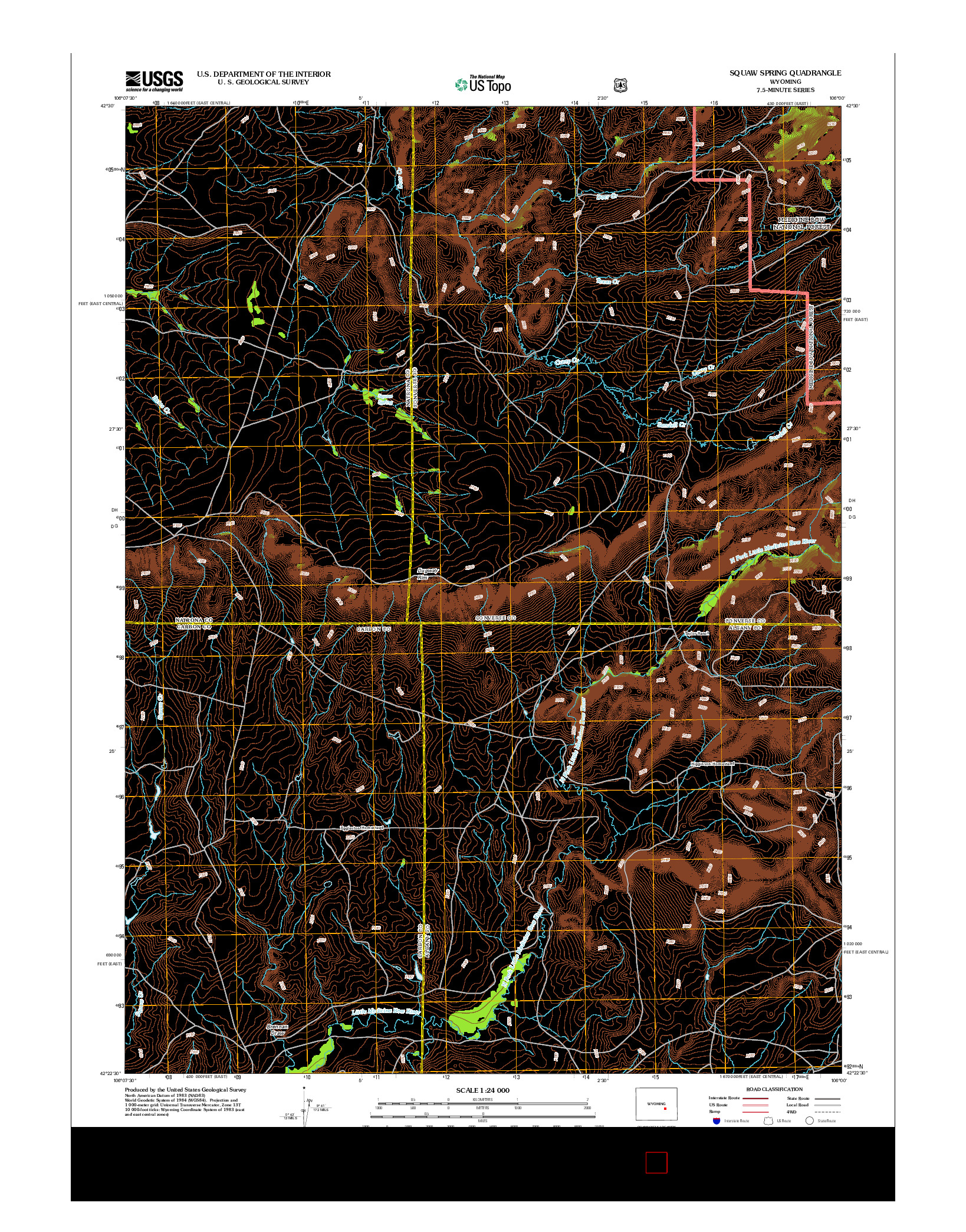 USGS US TOPO 7.5-MINUTE MAP FOR SQUAW SPRING, WY 2012