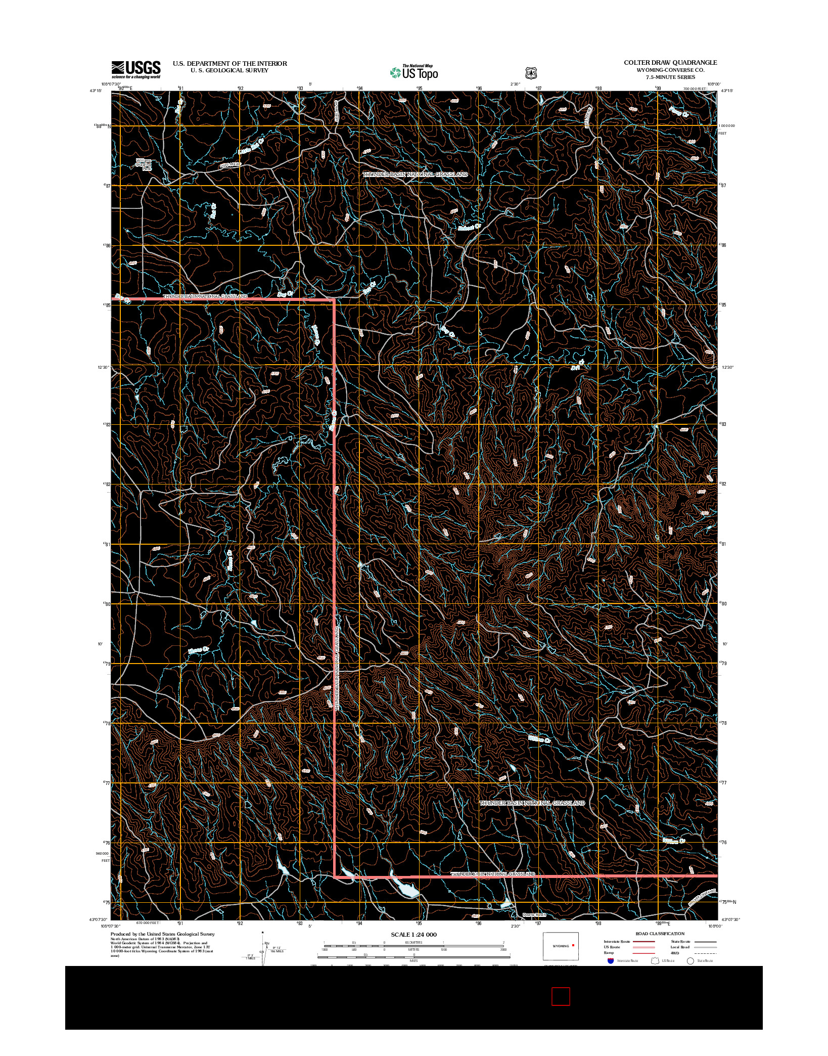 USGS US TOPO 7.5-MINUTE MAP FOR COLTER DRAW, WY 2012