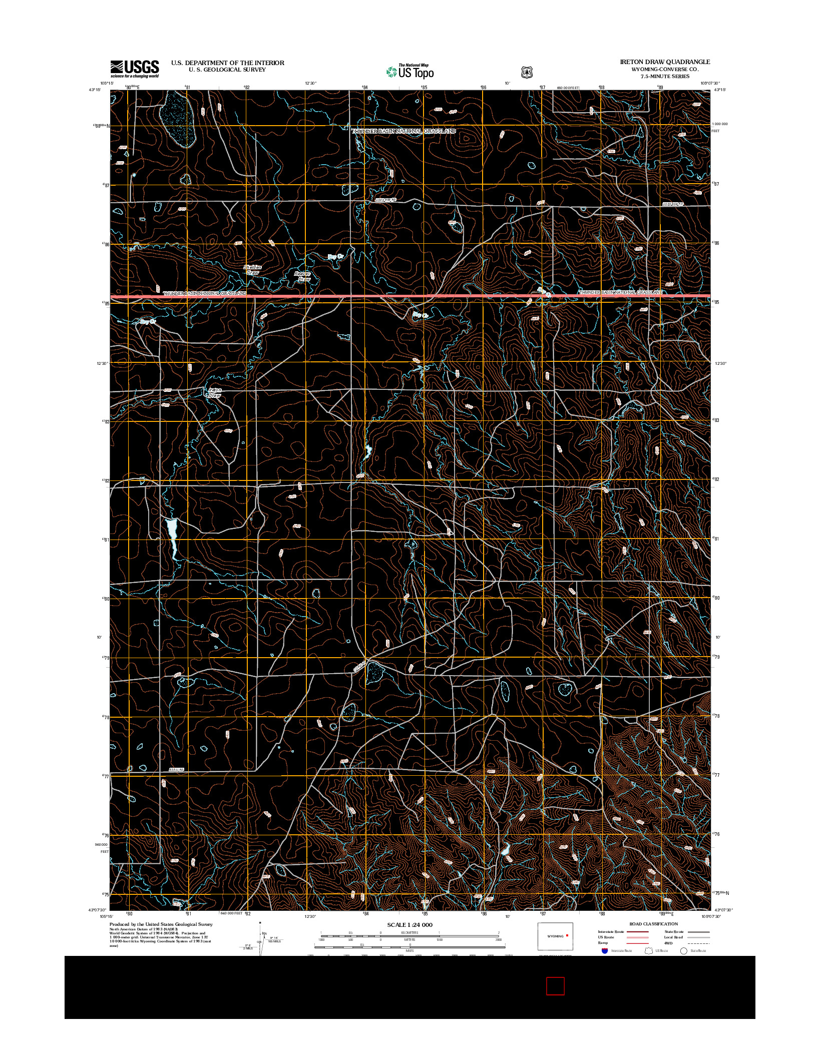 USGS US TOPO 7.5-MINUTE MAP FOR IRETON DRAW, WY 2012