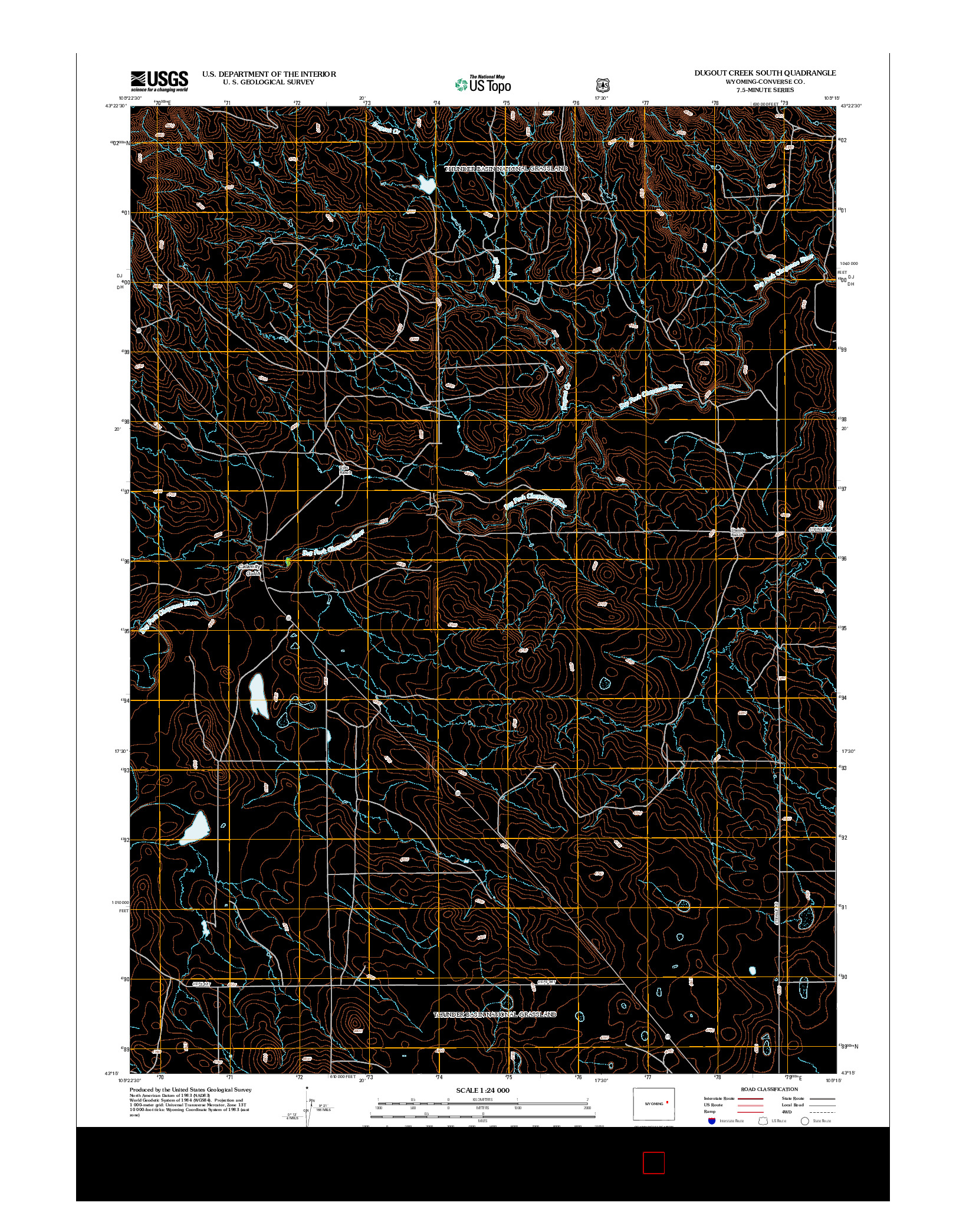 USGS US TOPO 7.5-MINUTE MAP FOR DUGOUT CREEK SOUTH, WY 2012