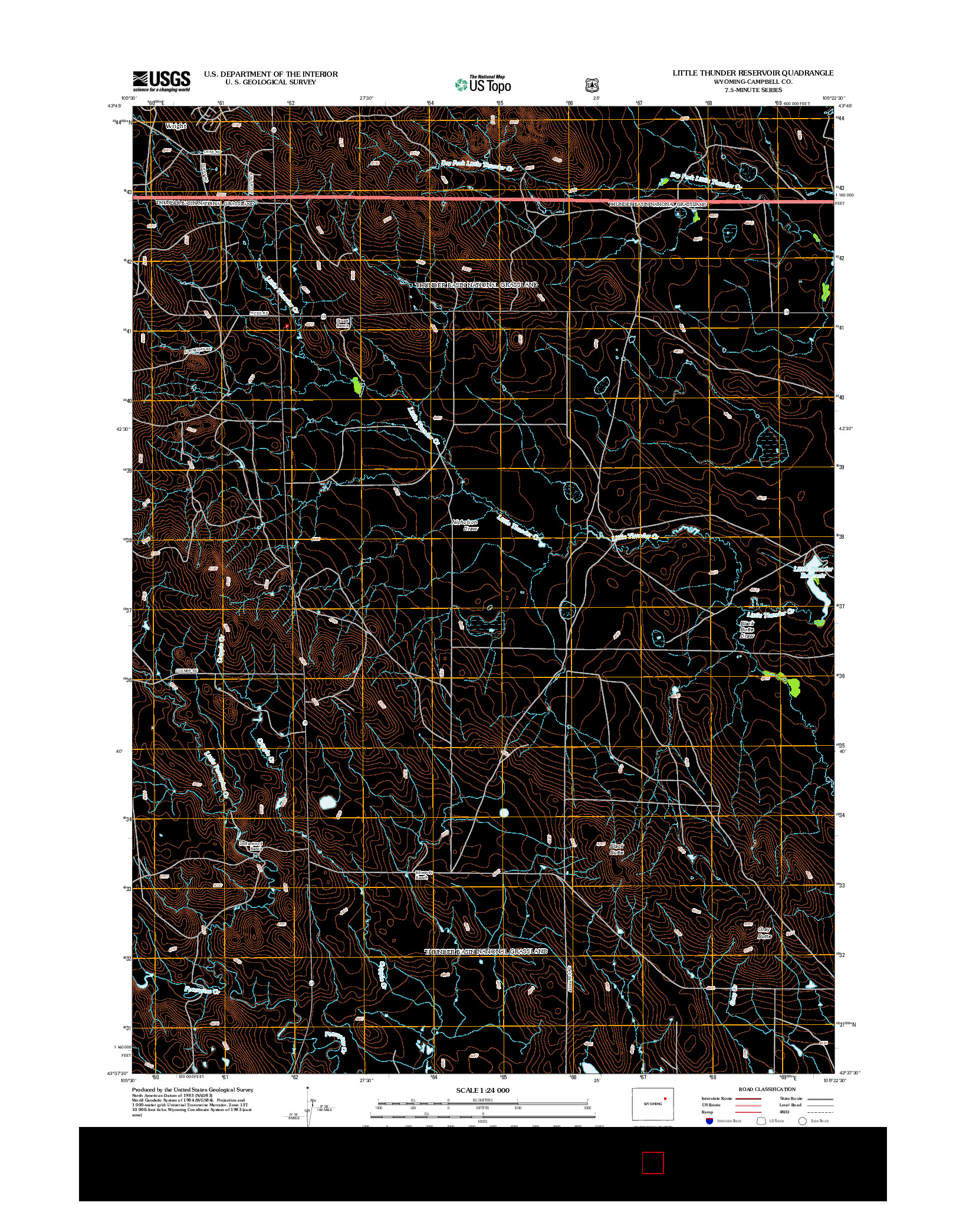 USGS US TOPO 7.5-MINUTE MAP FOR LITTLE THUNDER RESERVOIR, WY 2012