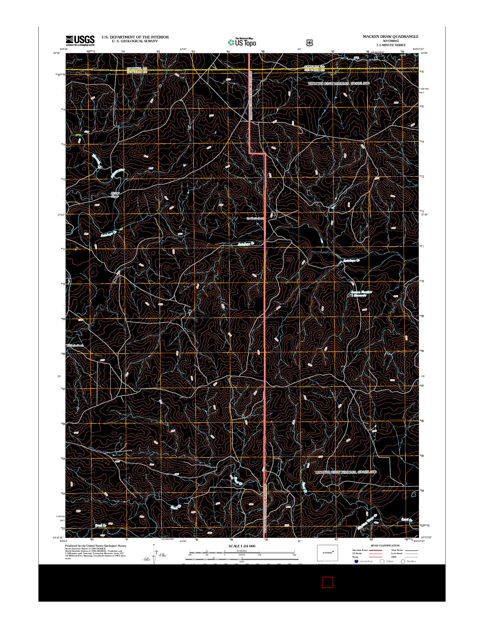 USGS US TOPO 7.5-MINUTE MAP FOR MACKEN DRAW, WY 2012