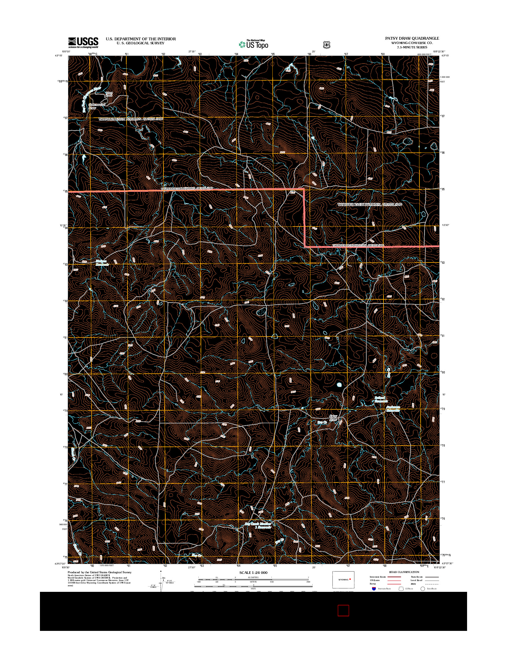 USGS US TOPO 7.5-MINUTE MAP FOR PATSY DRAW, WY 2012