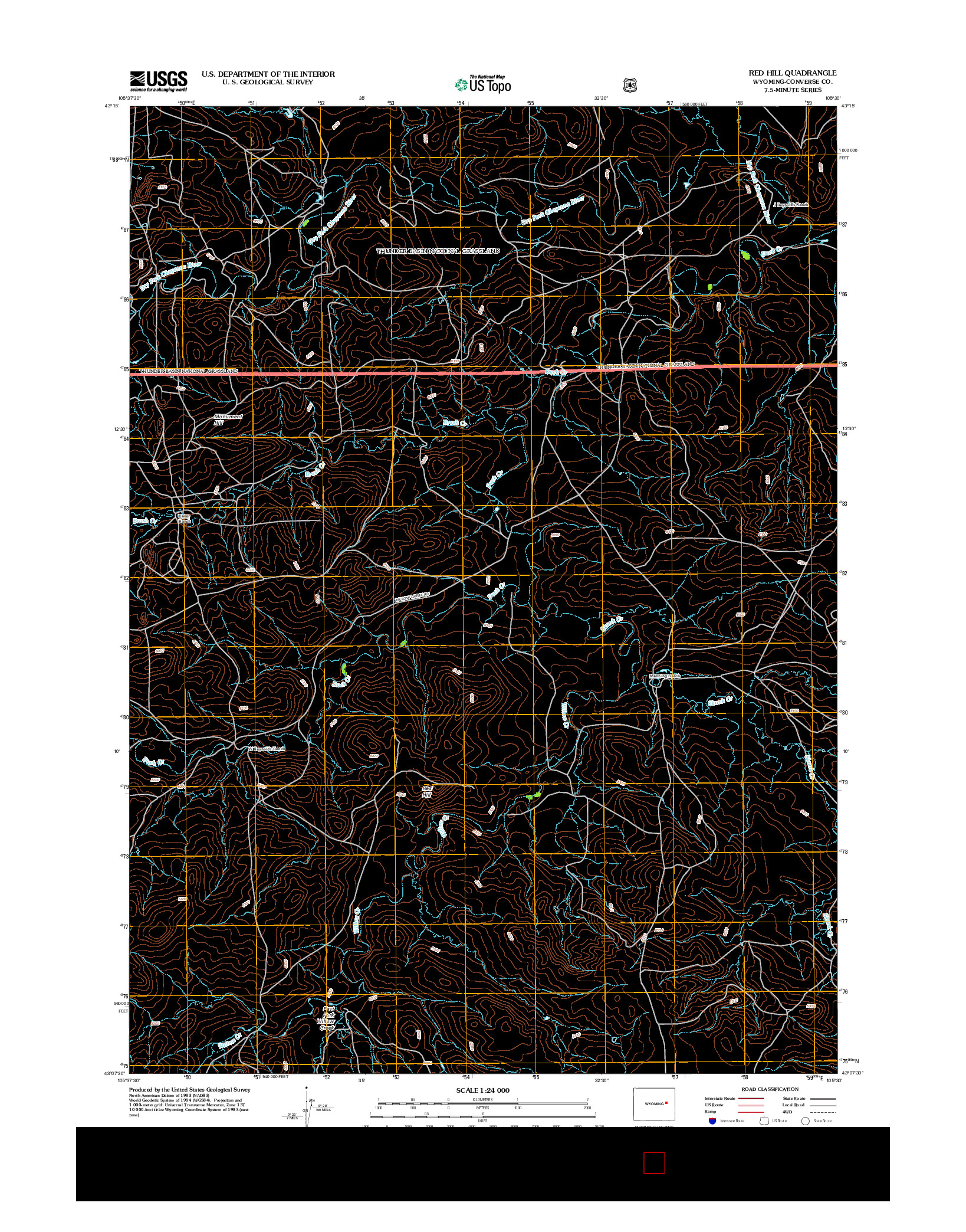 USGS US TOPO 7.5-MINUTE MAP FOR RED HILL, WY 2012