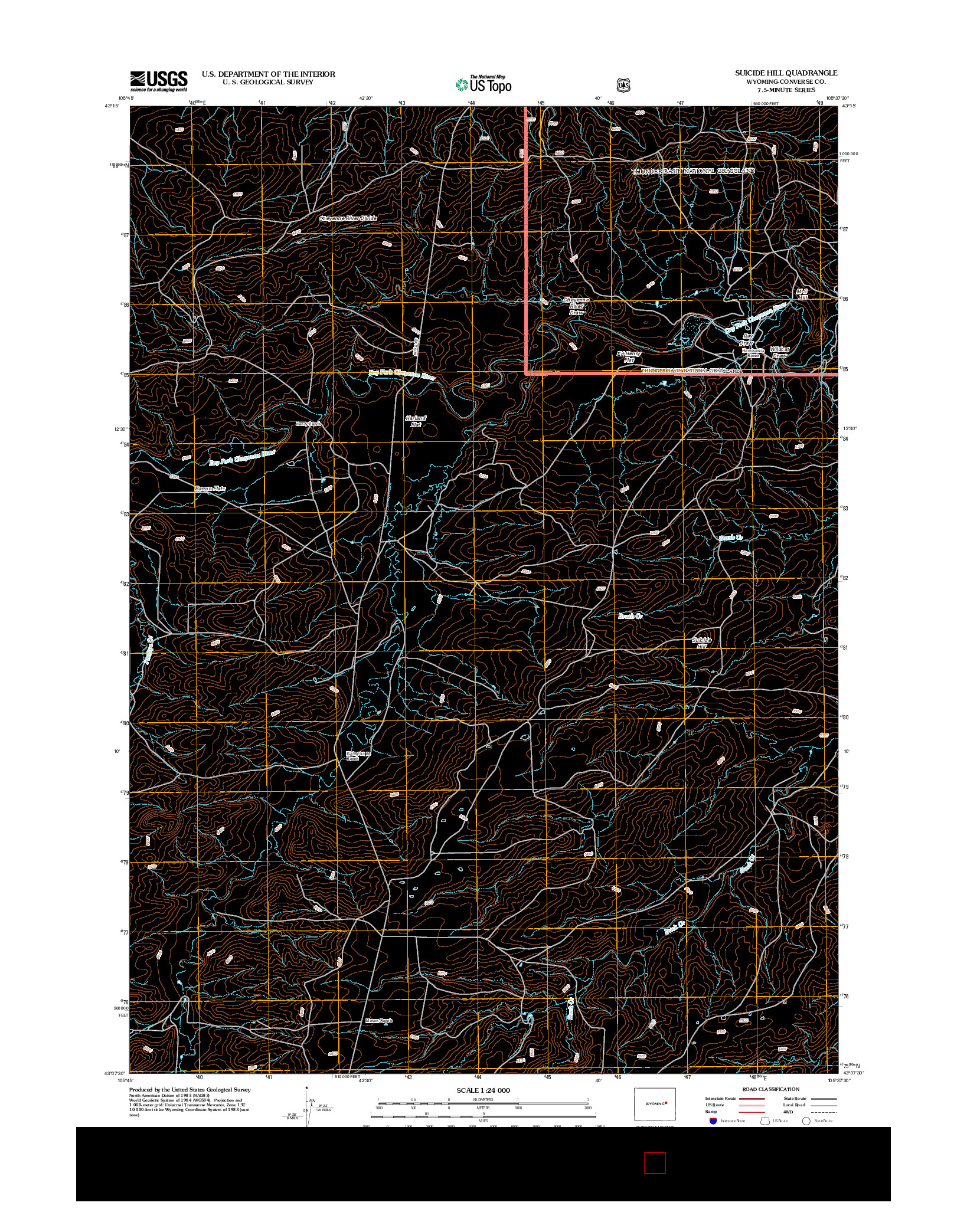 USGS US TOPO 7.5-MINUTE MAP FOR SUICIDE HILL, WY 2012