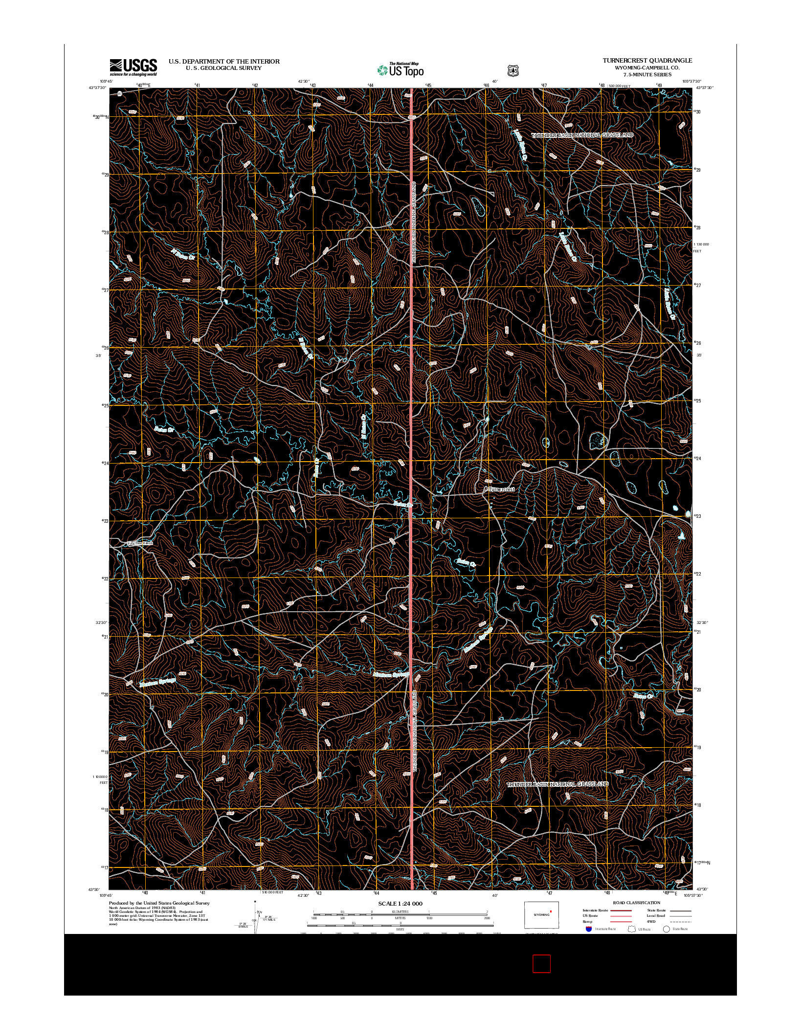 USGS US TOPO 7.5-MINUTE MAP FOR TURNERCREST, WY 2012