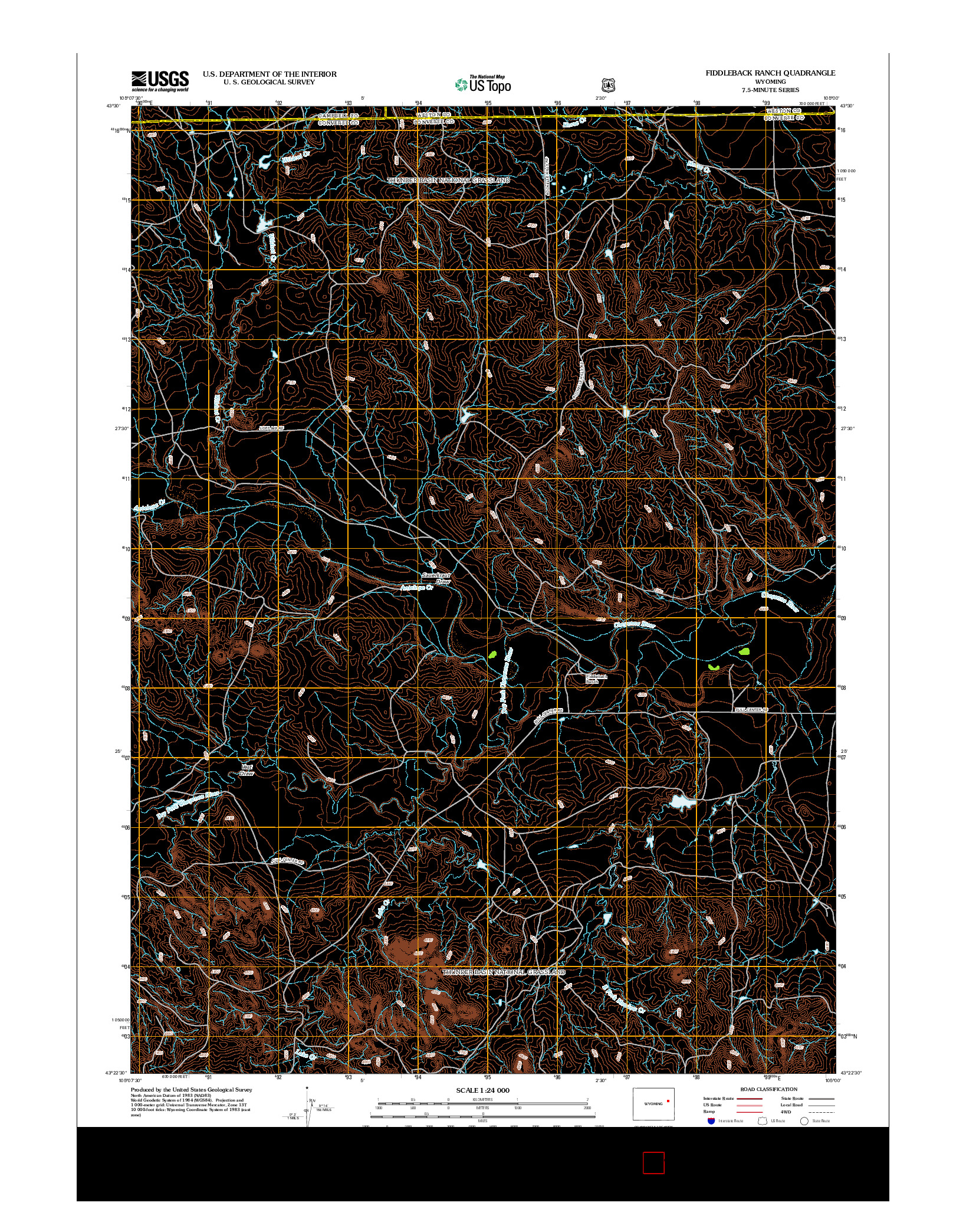 USGS US TOPO 7.5-MINUTE MAP FOR FIDDLEBACK RANCH, WY 2012