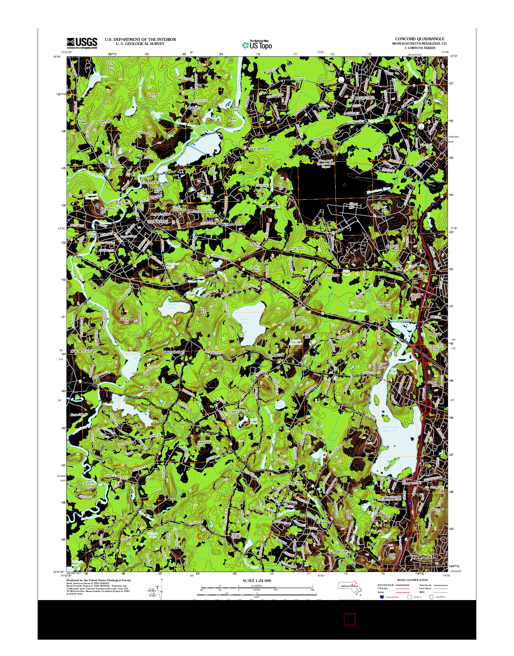 USGS US TOPO 7.5-MINUTE MAP FOR CONCORD, MA 2012