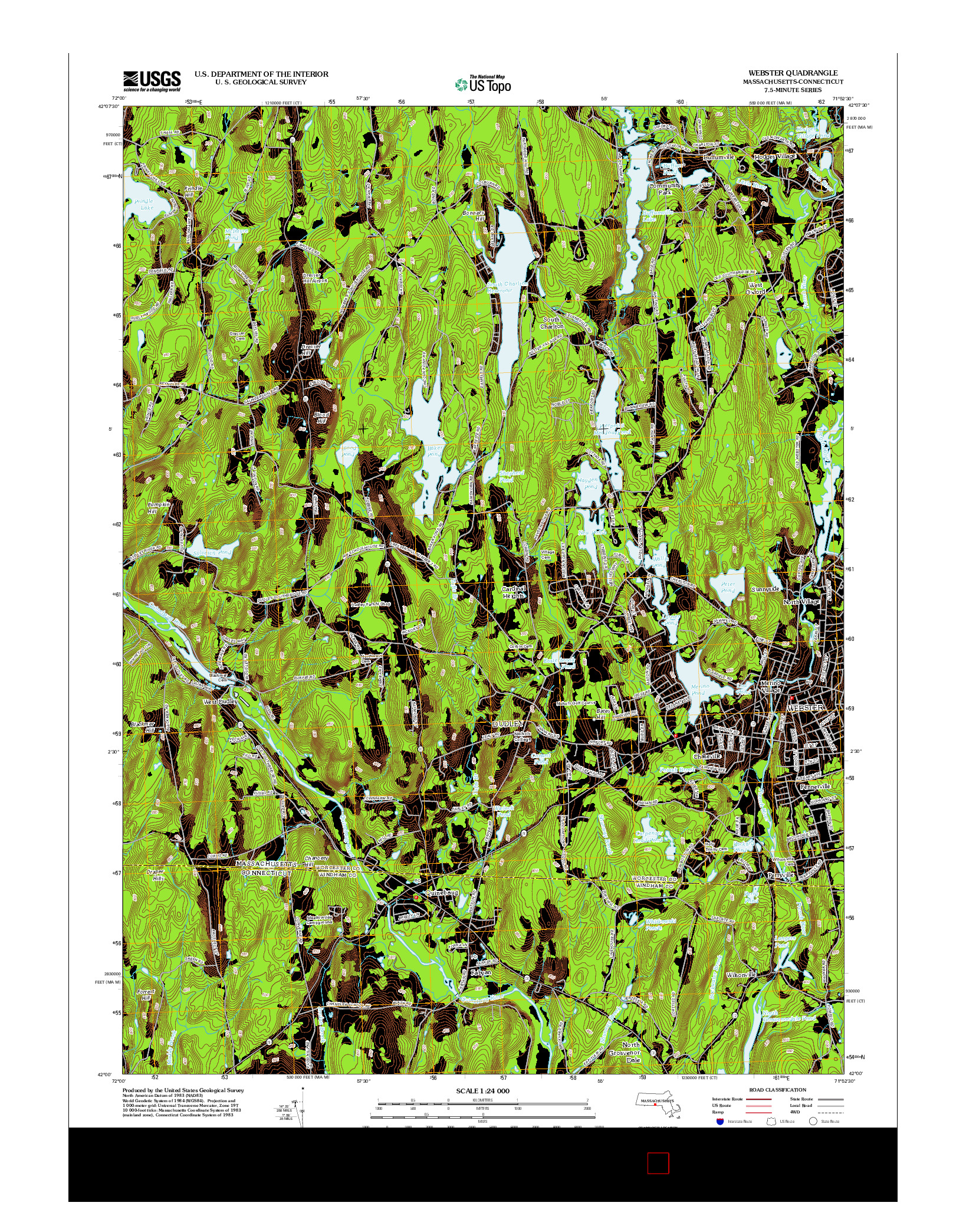 USGS US TOPO 7.5-MINUTE MAP FOR WEBSTER, MA-CT 2012