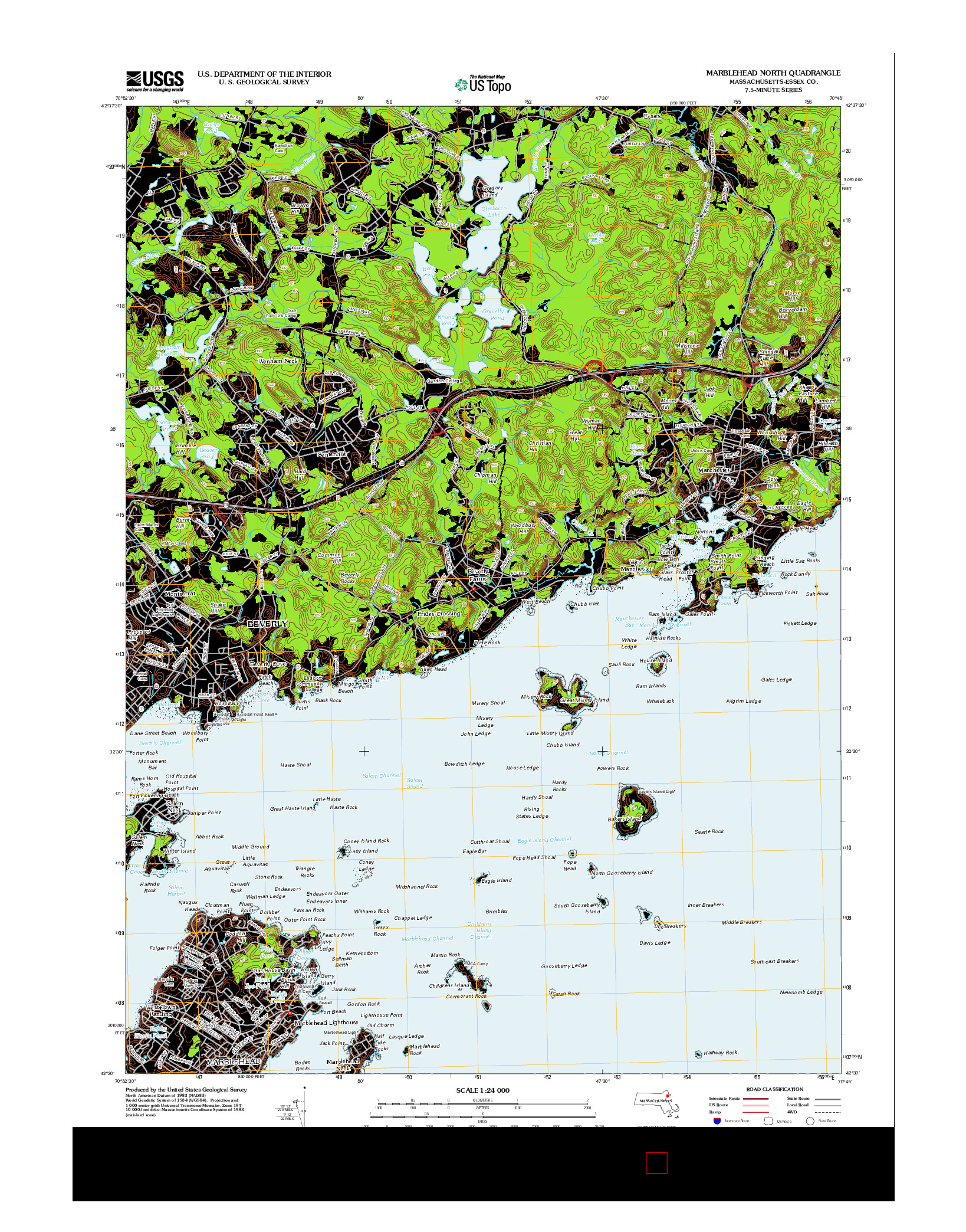 USGS US TOPO 7.5-MINUTE MAP FOR MARBLEHEAD NORTH, MA 2012