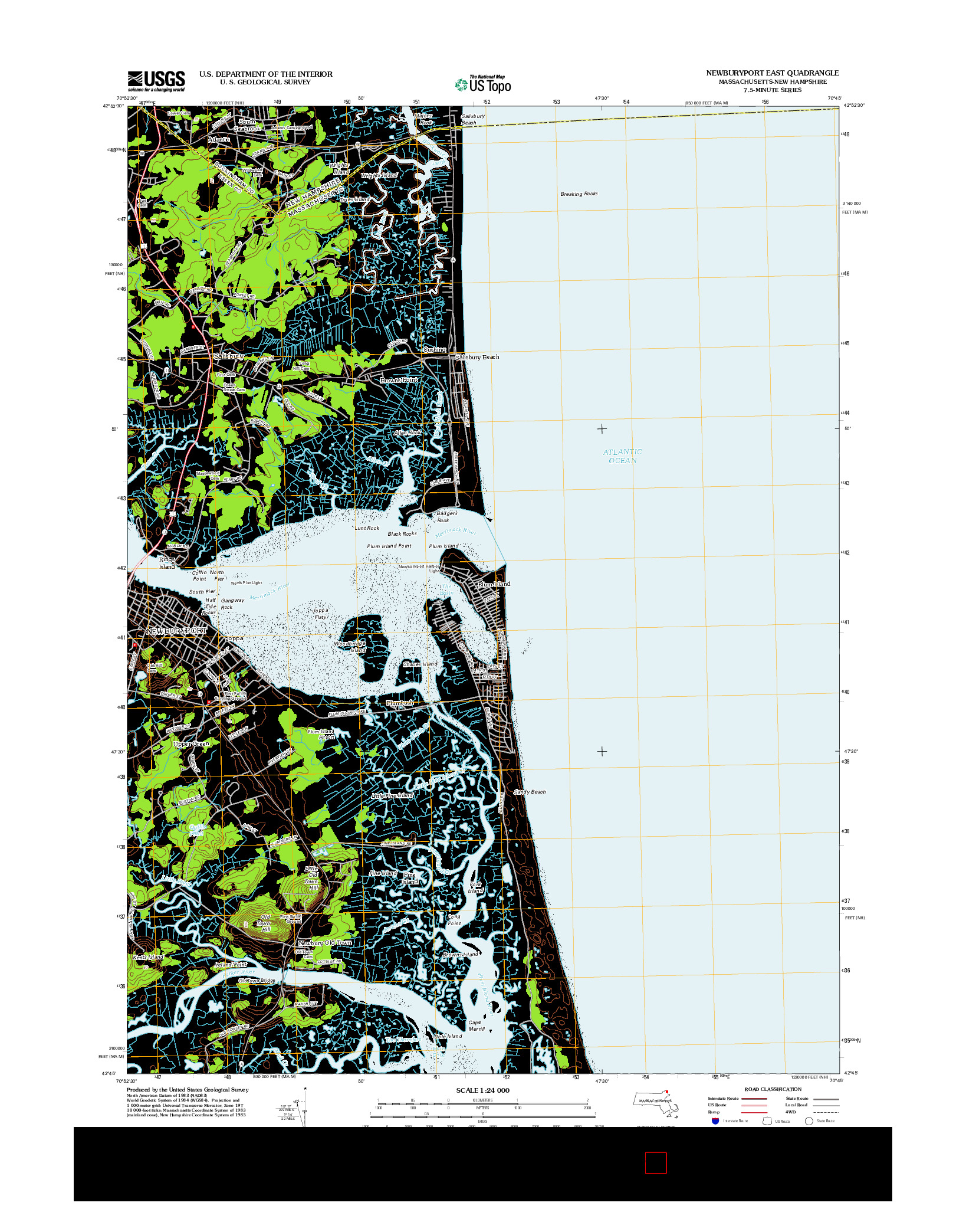 USGS US TOPO 7.5-MINUTE MAP FOR NEWBURYPORT EAST, MA-NH 2012