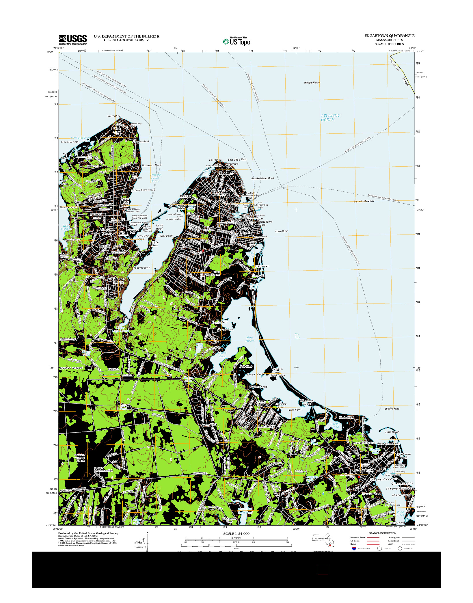 USGS US TOPO 7.5-MINUTE MAP FOR EDGARTOWN, MA 2012