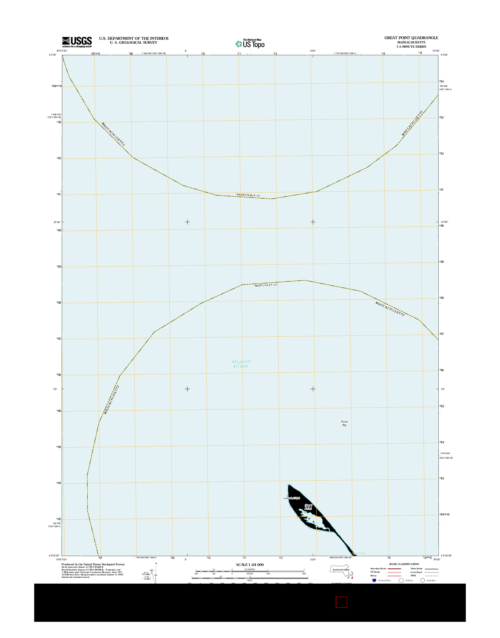 USGS US TOPO 7.5-MINUTE MAP FOR GREAT POINT, MA 2012