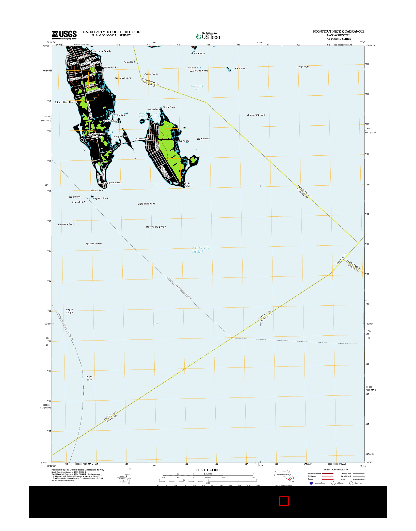USGS US TOPO 7.5-MINUTE MAP FOR SCONTICUT NECK, MA 2012