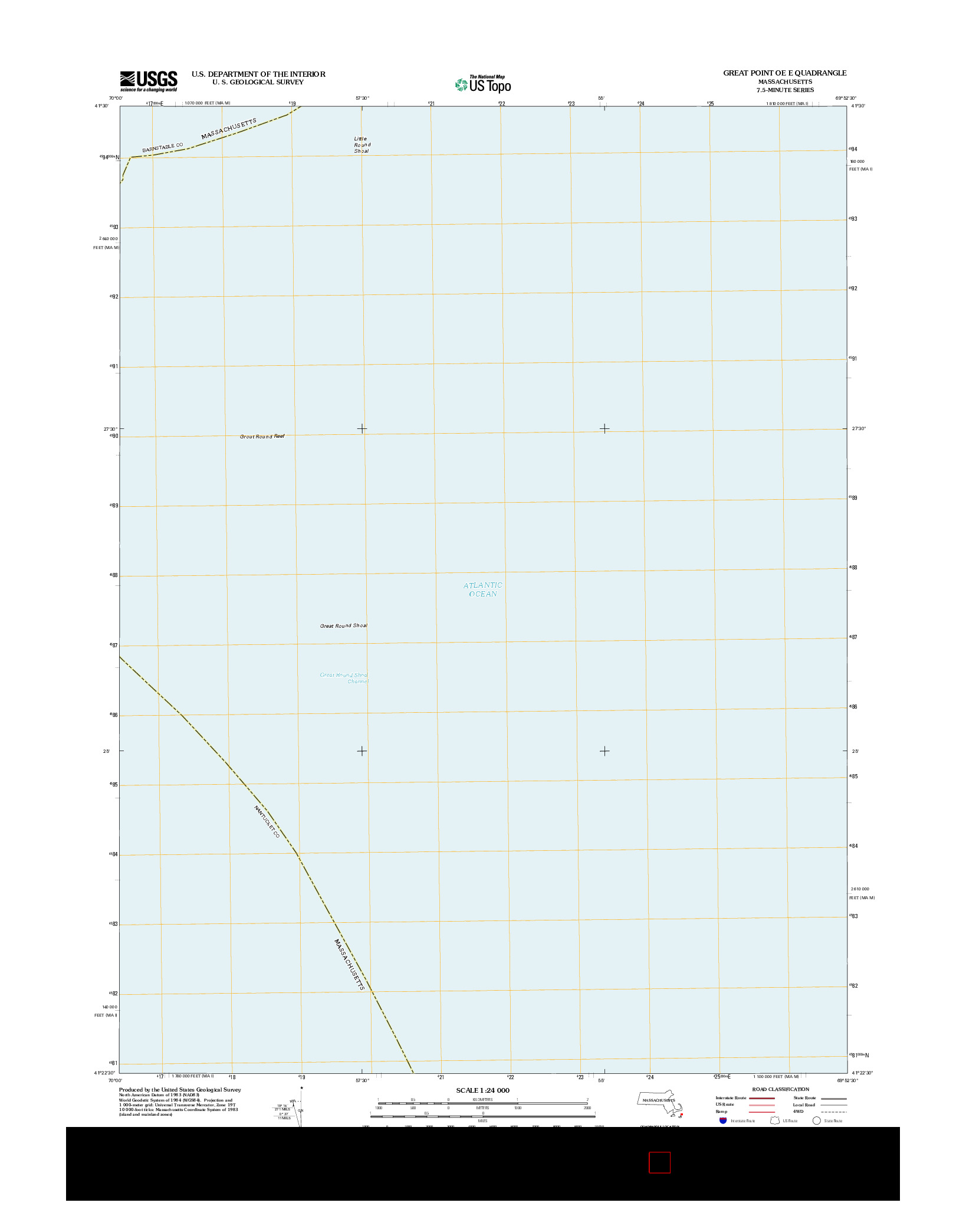 USGS US TOPO 7.5-MINUTE MAP FOR GREAT POINT OE E, MA 2012