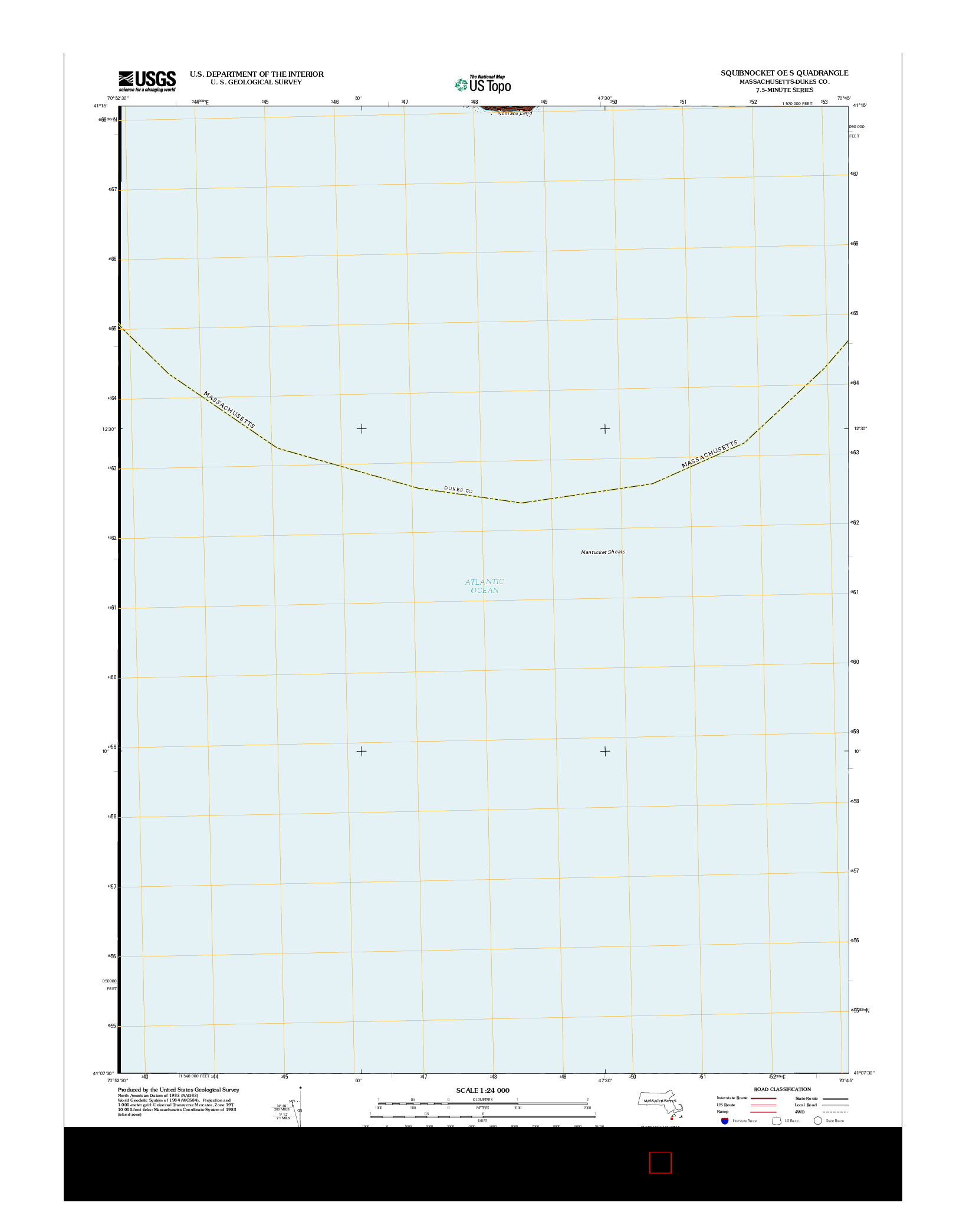 USGS US TOPO 7.5-MINUTE MAP FOR SQUIBNOCKET OE S, MA 2012