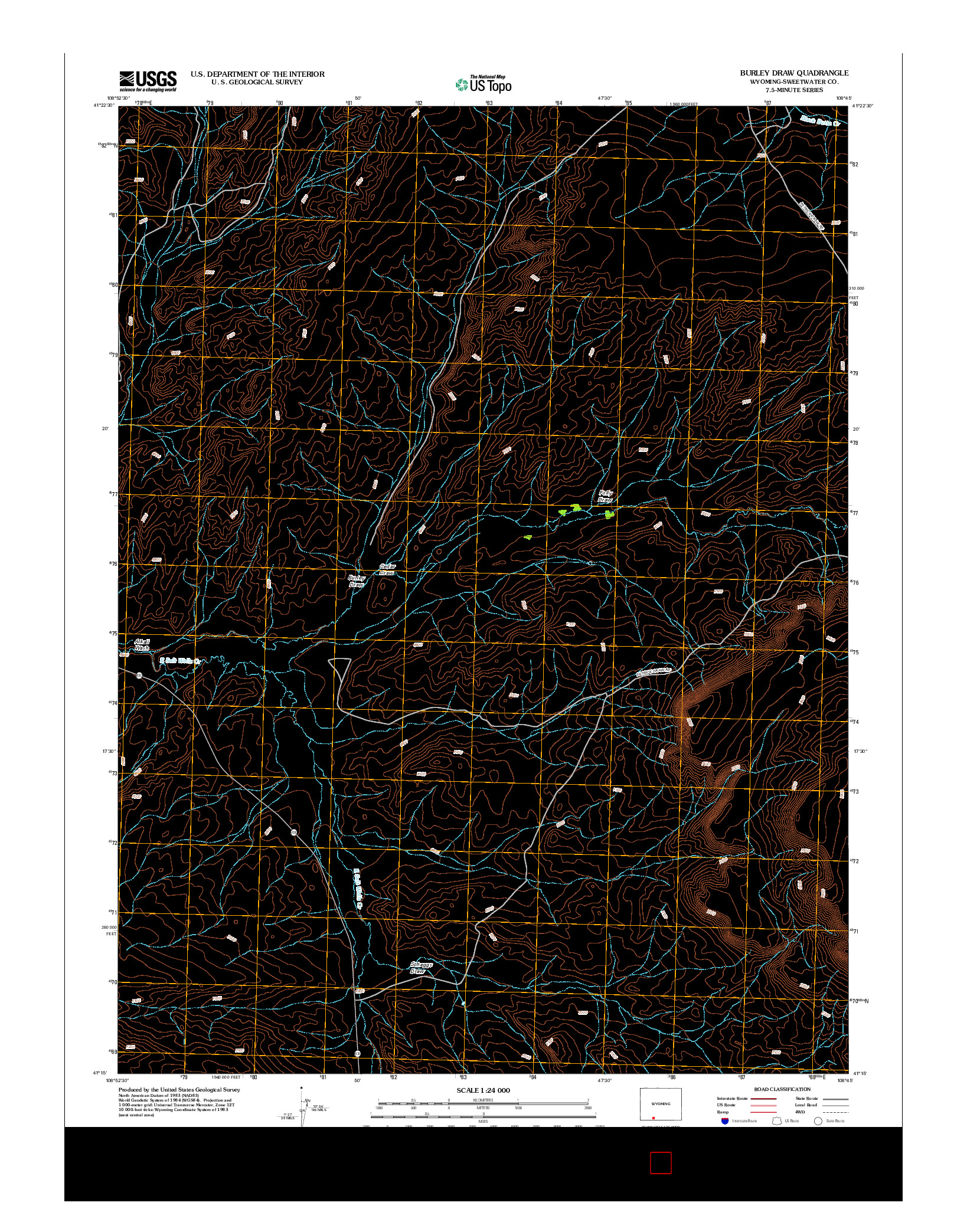 USGS US TOPO 7.5-MINUTE MAP FOR BURLEY DRAW, WY 2012