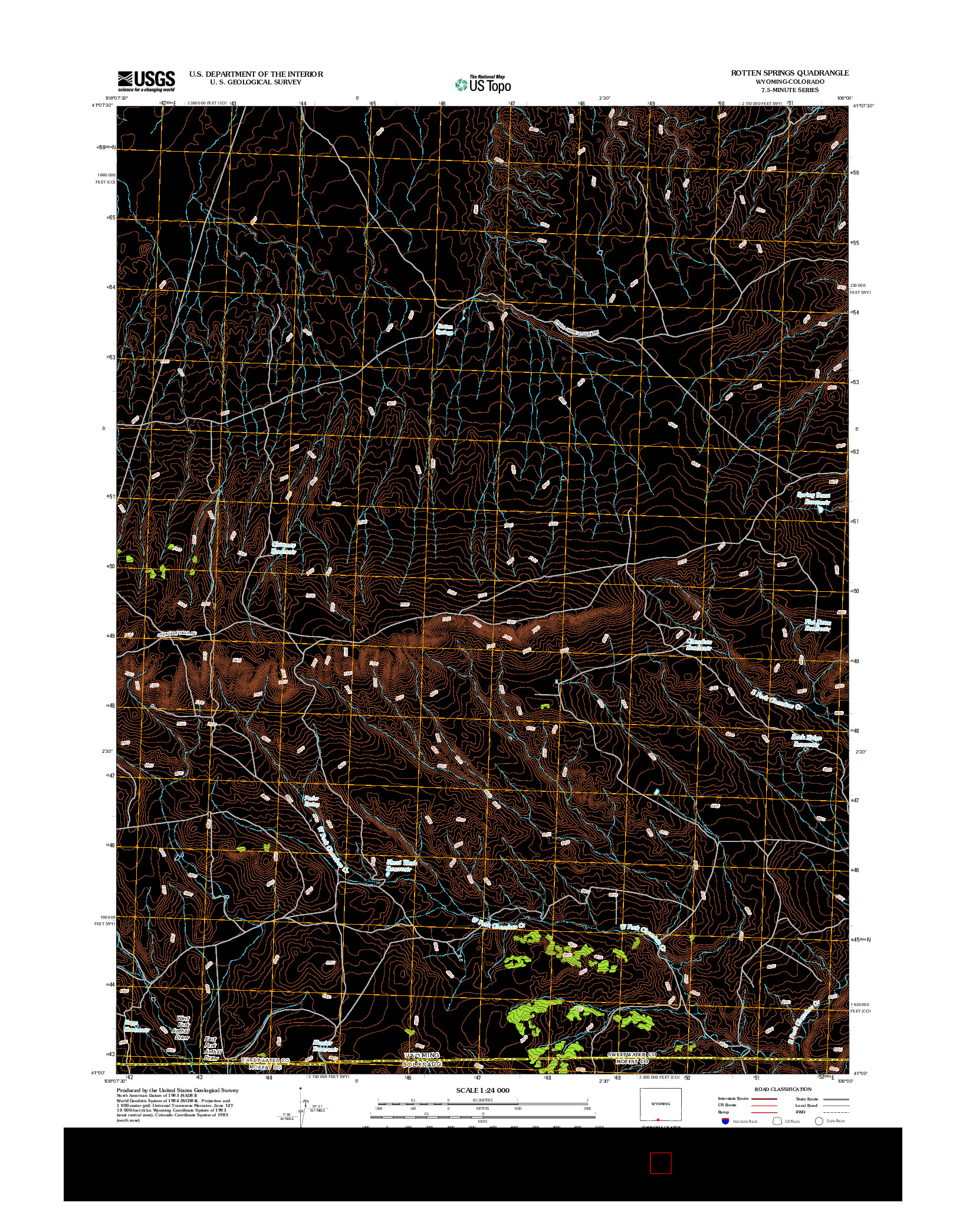 USGS US TOPO 7.5-MINUTE MAP FOR ROTTEN SPRINGS, WY-CO 2012