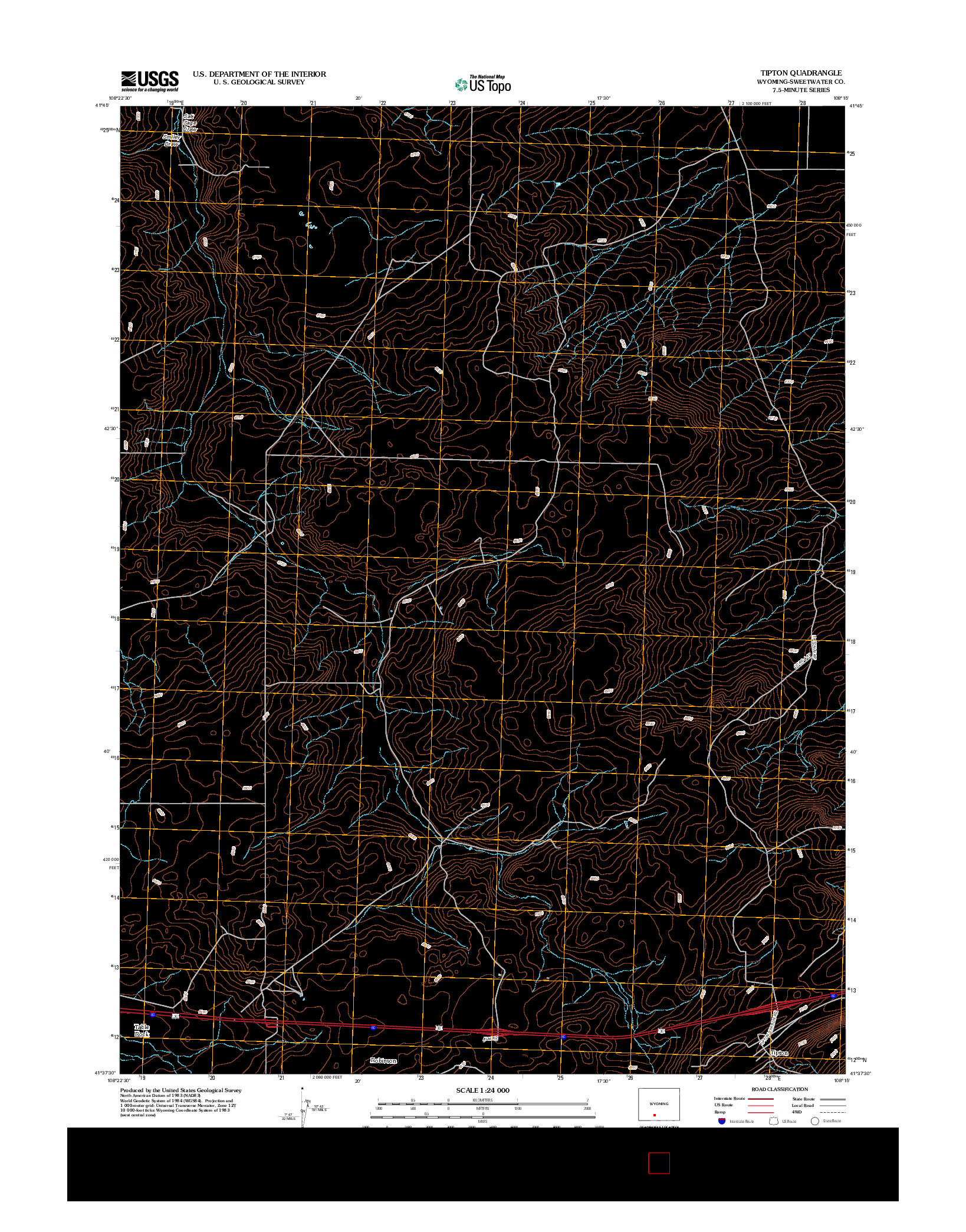 USGS US TOPO 7.5-MINUTE MAP FOR TIPTON, WY 2012