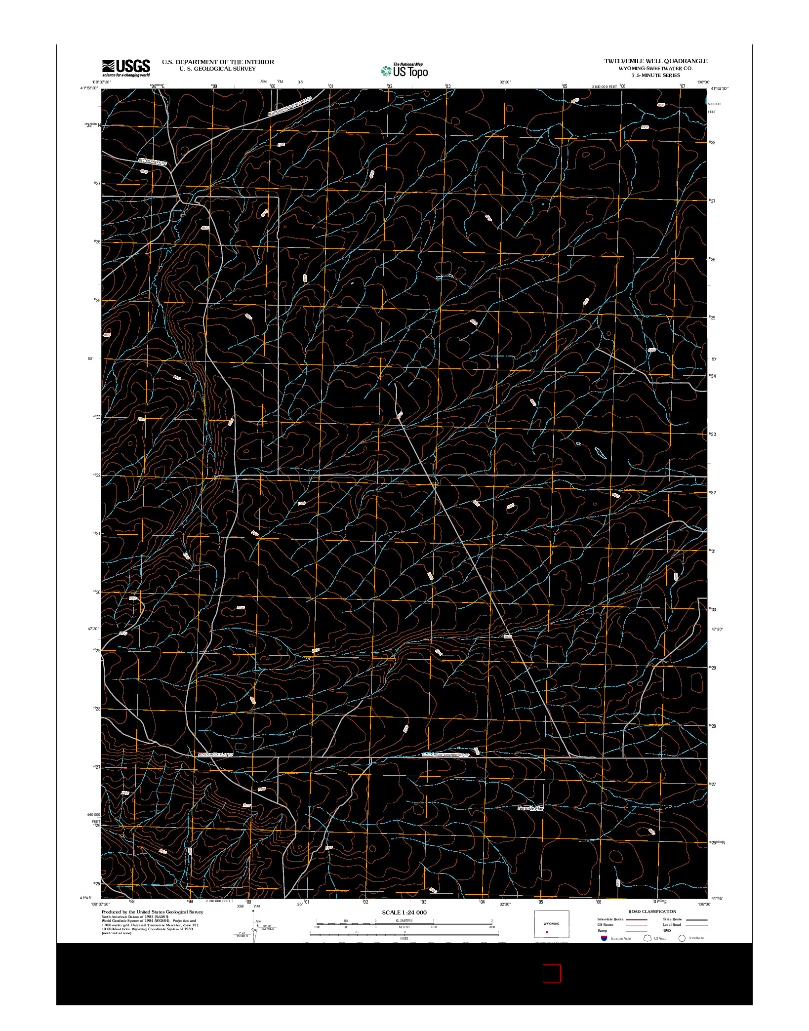 USGS US TOPO 7.5-MINUTE MAP FOR TWELVEMILE WELL, WY 2012