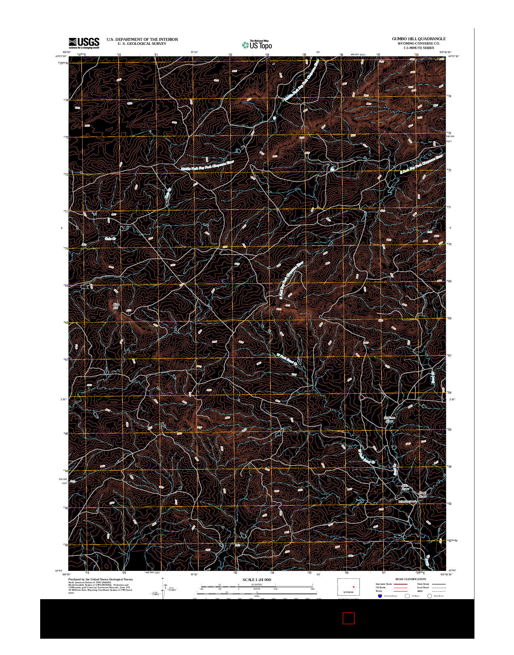 USGS US TOPO 7.5-MINUTE MAP FOR GUMBO HILL, WY 2012