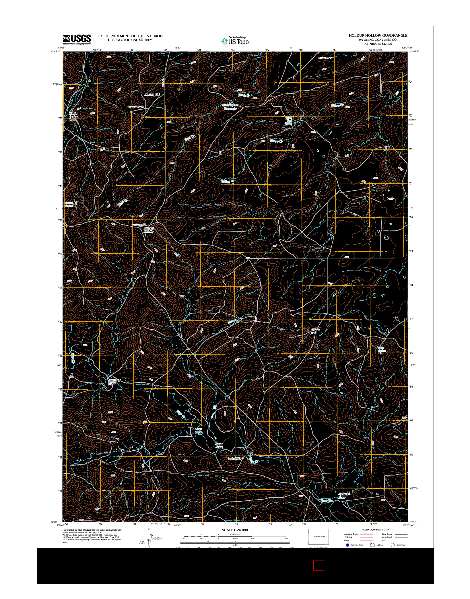 USGS US TOPO 7.5-MINUTE MAP FOR HOLDUP HOLLOW, WY 2012