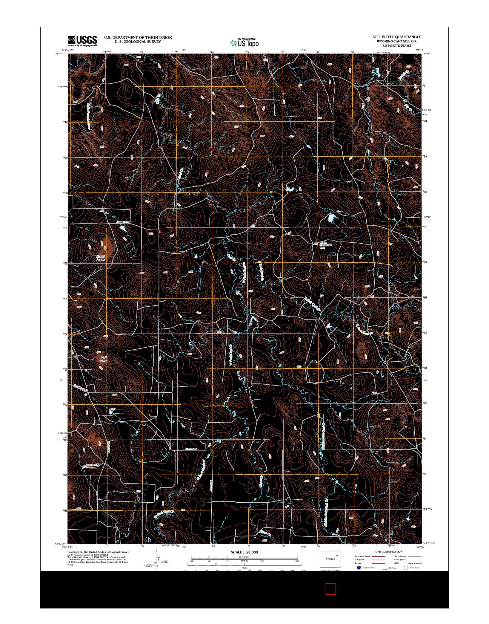 USGS US TOPO 7.5-MINUTE MAP FOR NEIL BUTTE, WY 2012