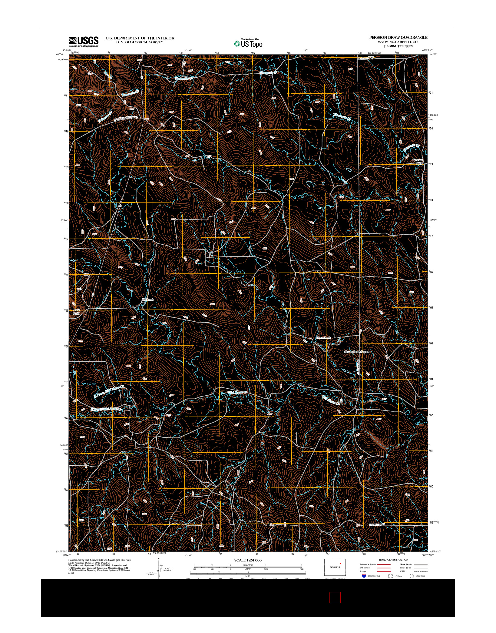 USGS US TOPO 7.5-MINUTE MAP FOR PERSSON DRAW, WY 2012