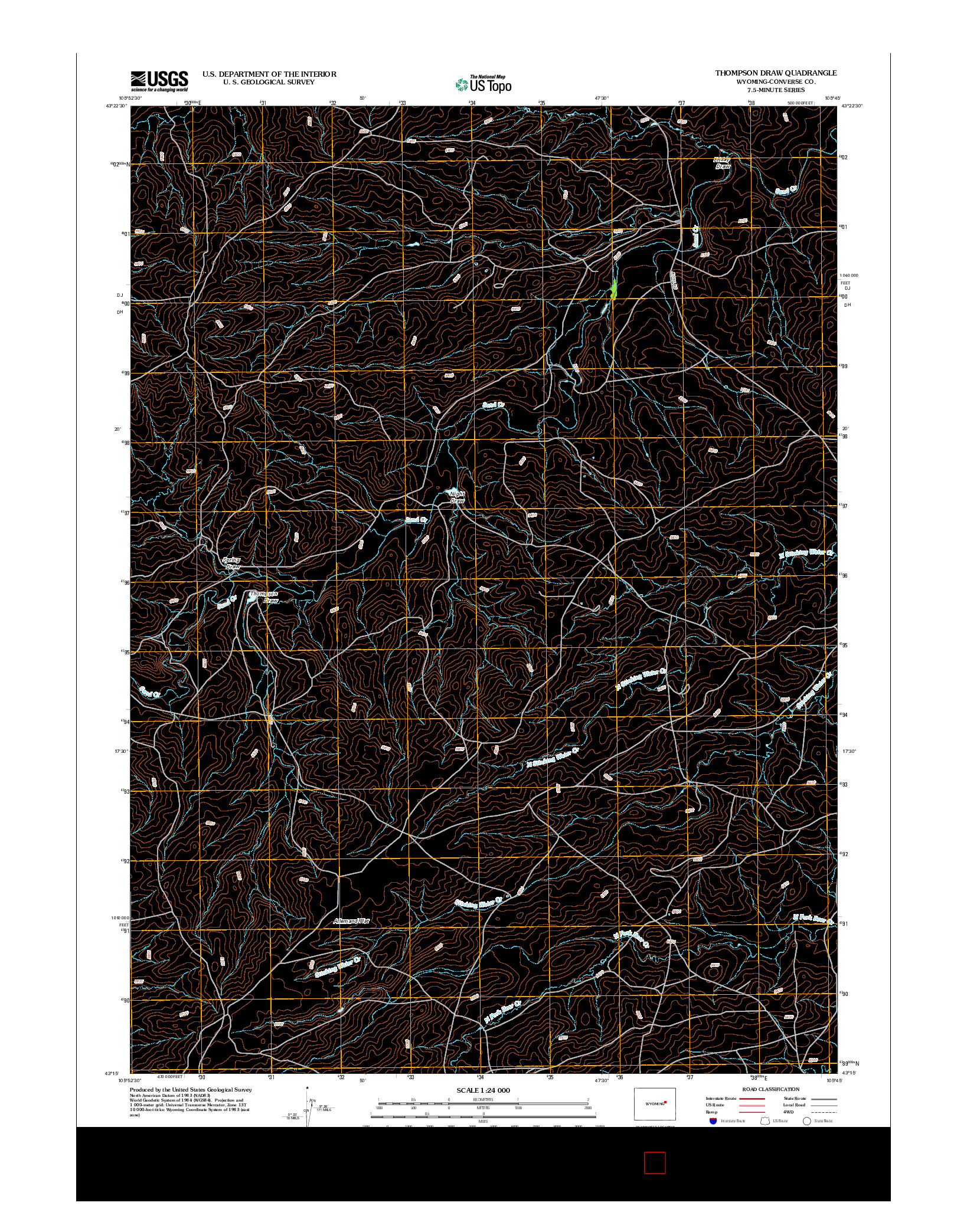 USGS US TOPO 7.5-MINUTE MAP FOR THOMPSON DRAW, WY 2012