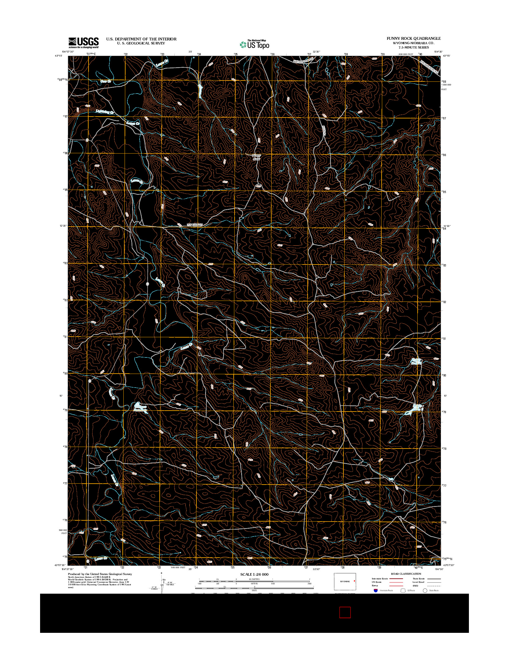 USGS US TOPO 7.5-MINUTE MAP FOR FUNNY ROCK, WY 2012