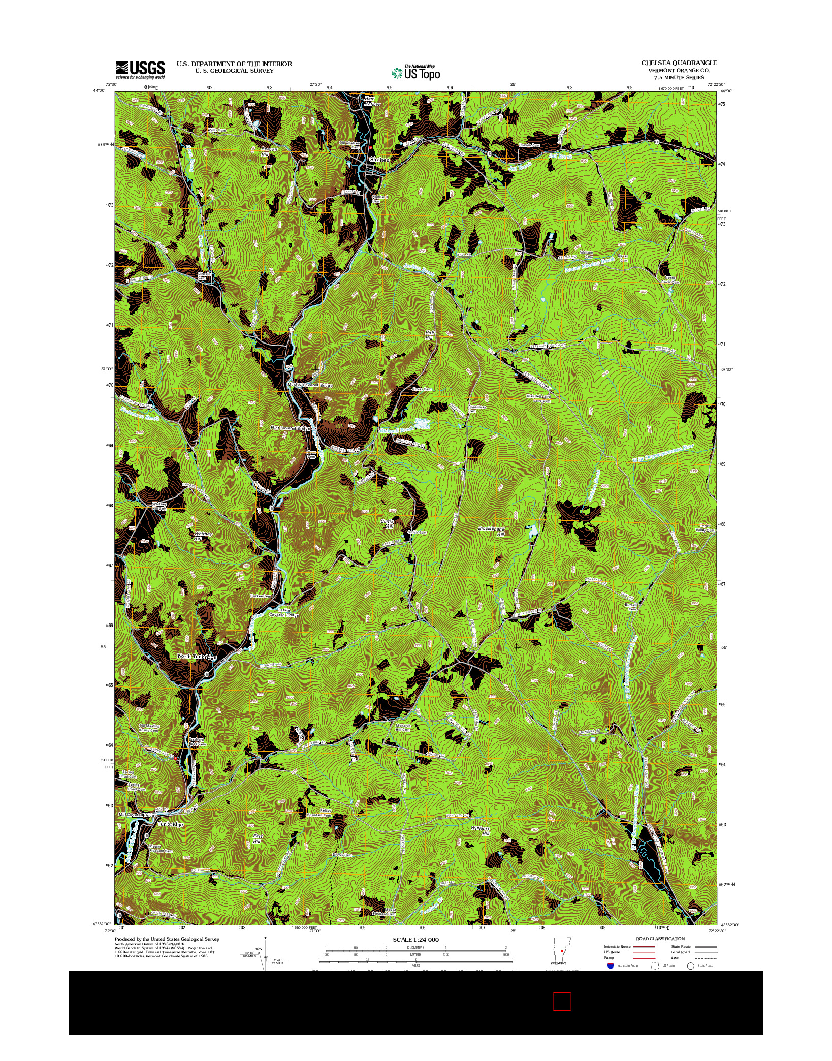 USGS US TOPO 7.5-MINUTE MAP FOR CHELSEA, VT 2012