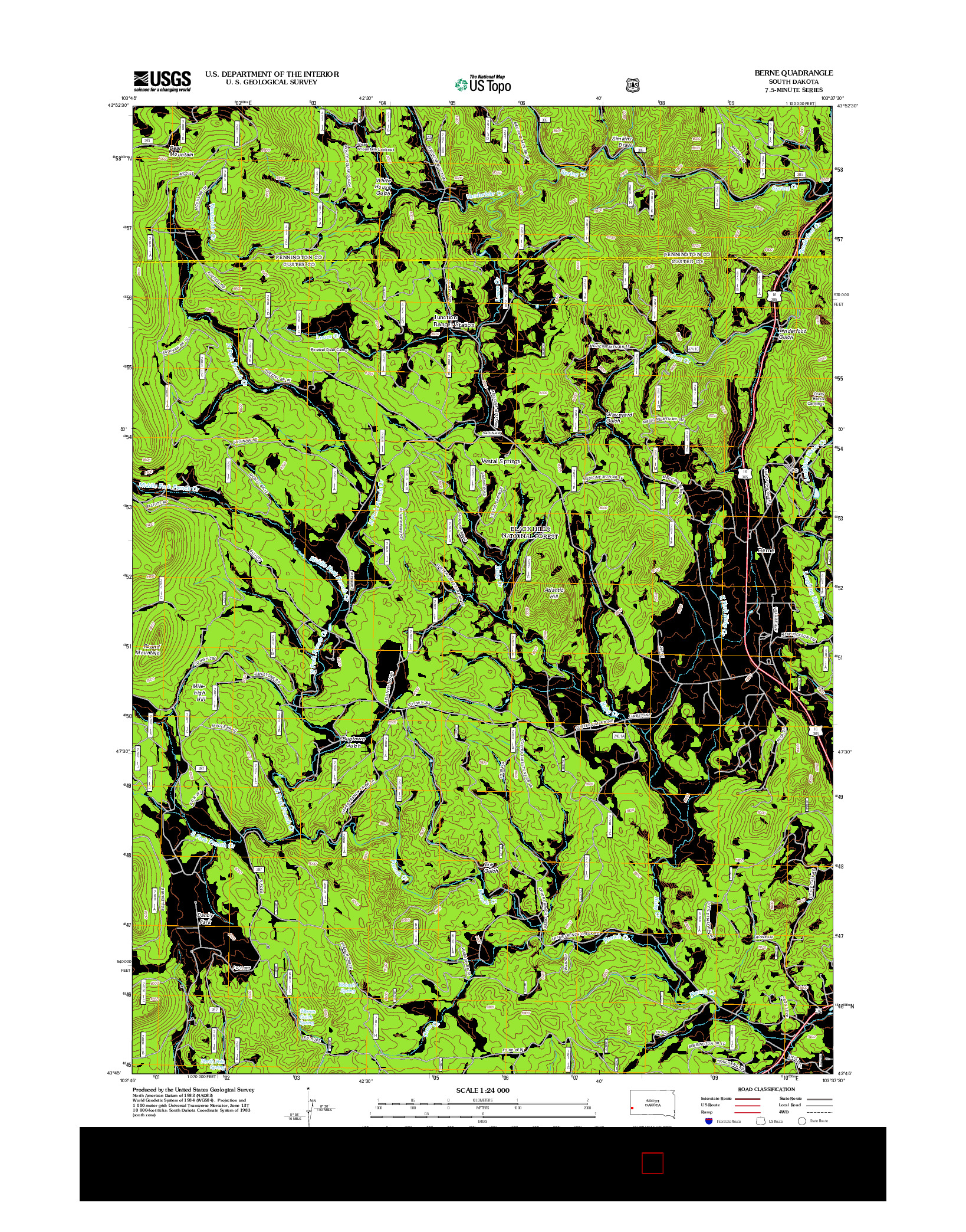 USGS US TOPO 7.5-MINUTE MAP FOR BERNE, SD 2012