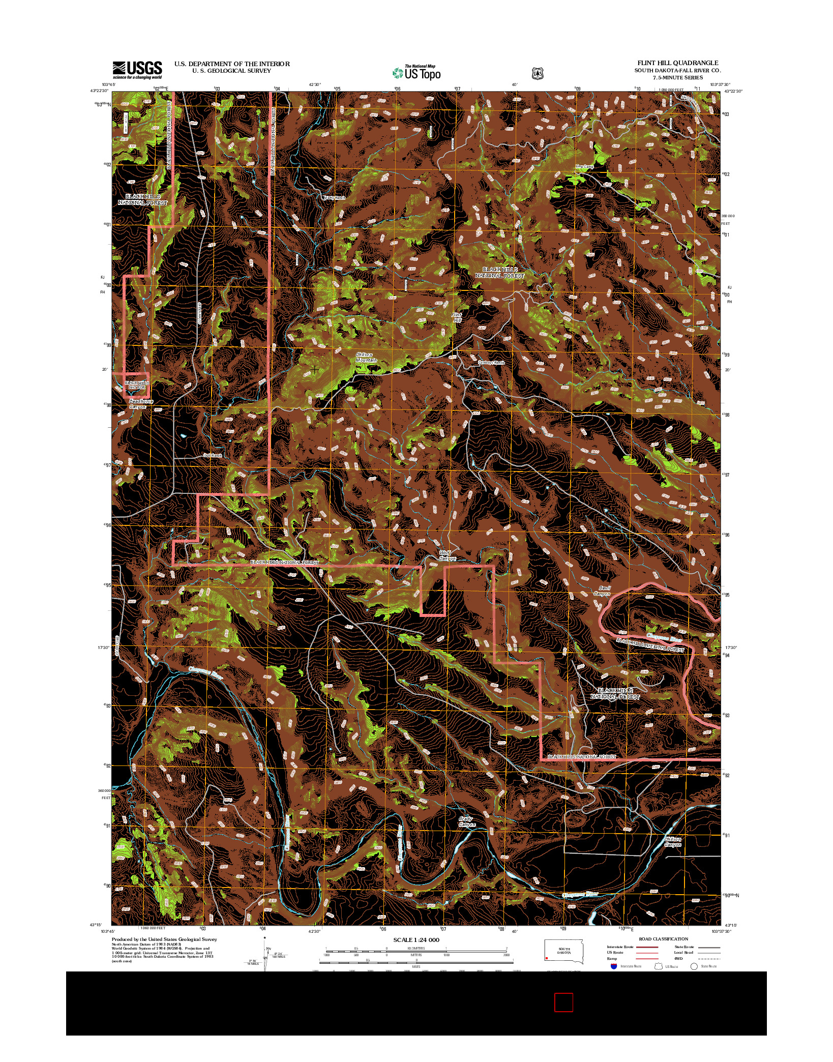 USGS US TOPO 7.5-MINUTE MAP FOR FLINT HILL, SD 2012