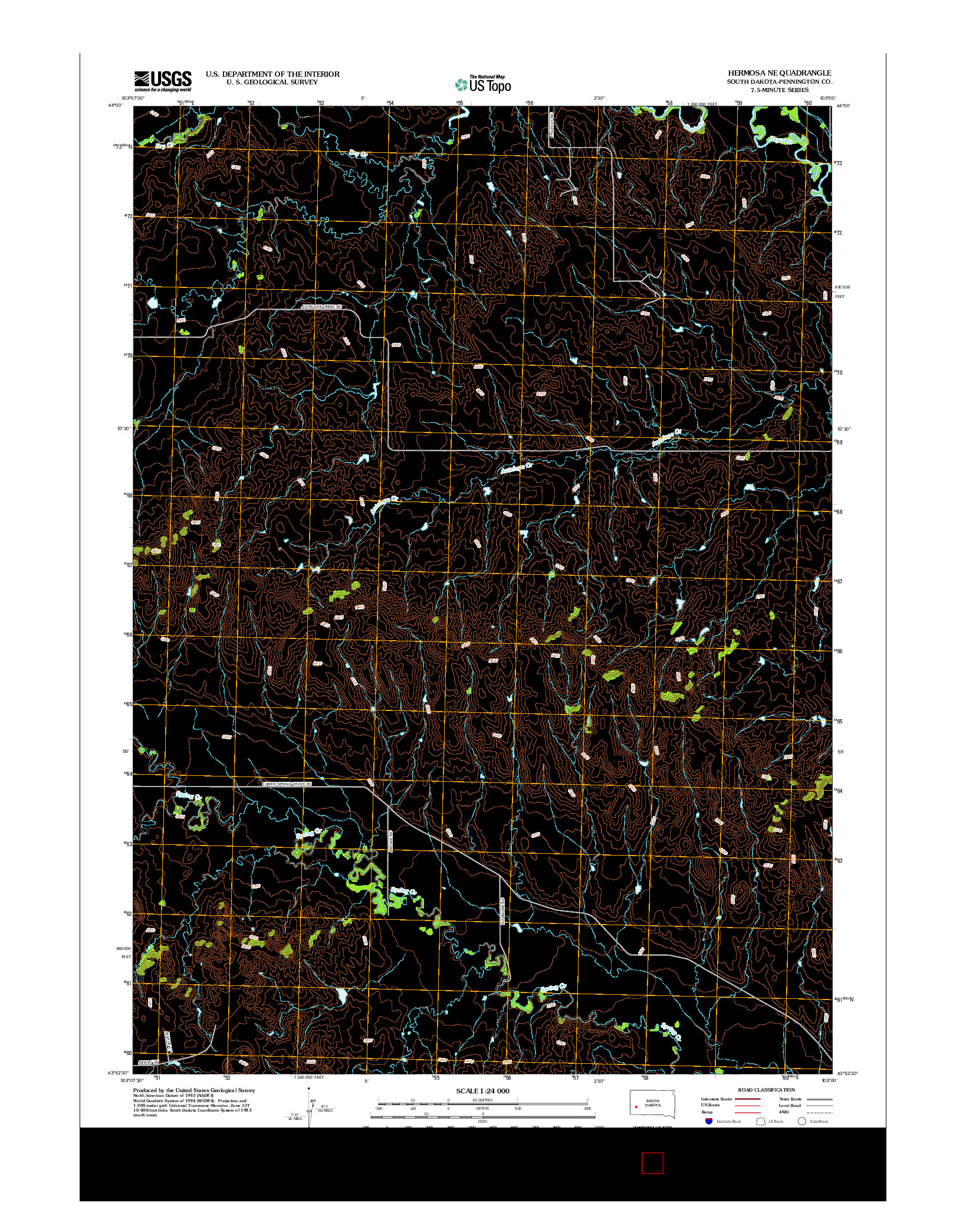 USGS US TOPO 7.5-MINUTE MAP FOR HERMOSA NE, SD 2012