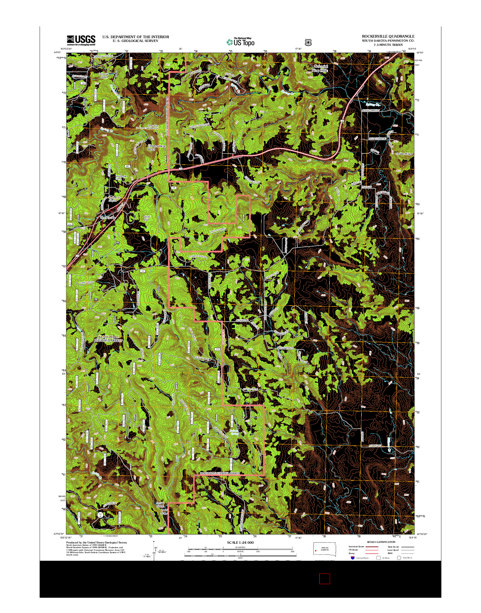 USGS US TOPO 7.5-MINUTE MAP FOR ROCKERVILLE, SD 2012