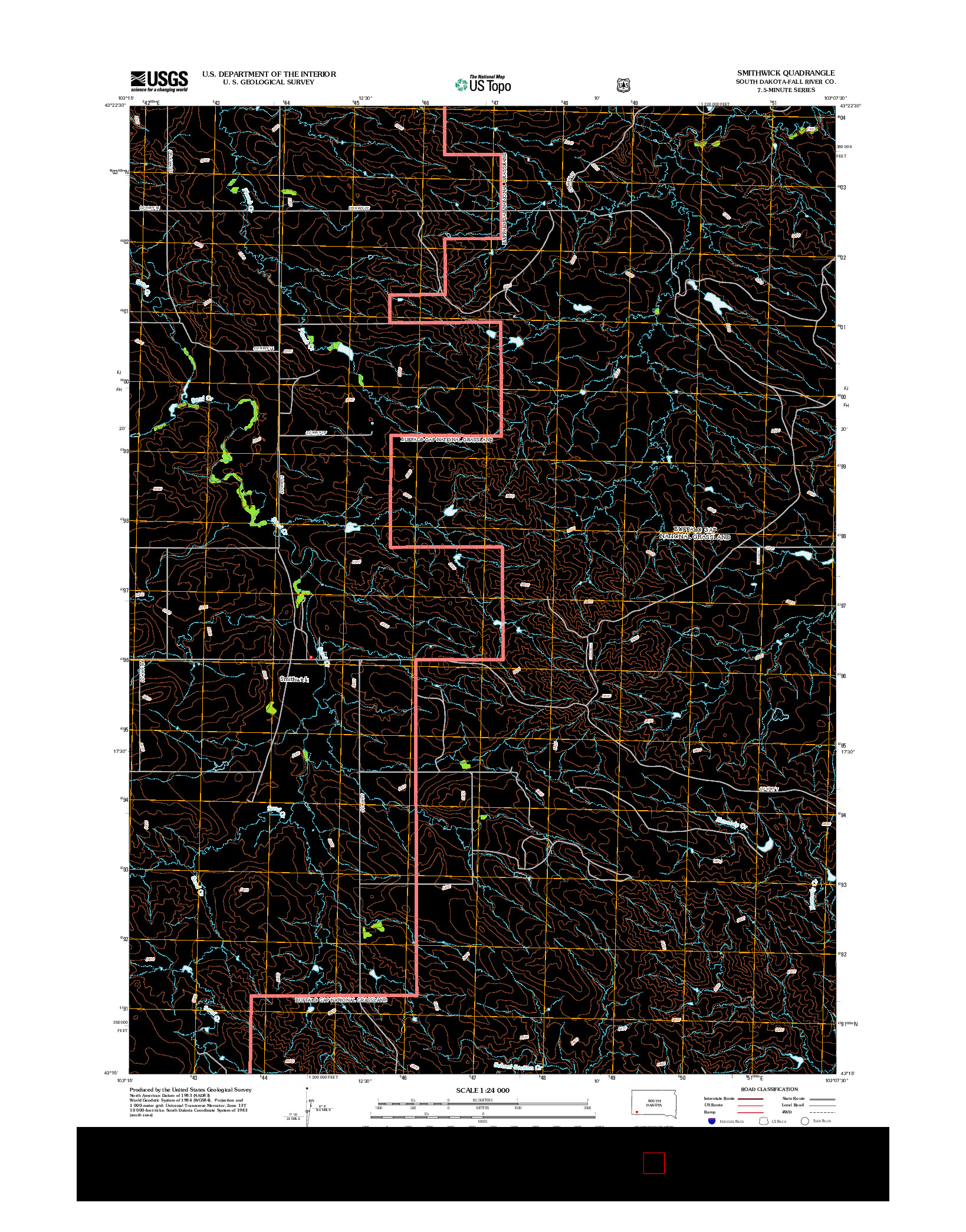 USGS US TOPO 7.5-MINUTE MAP FOR SMITHWICK, SD 2012