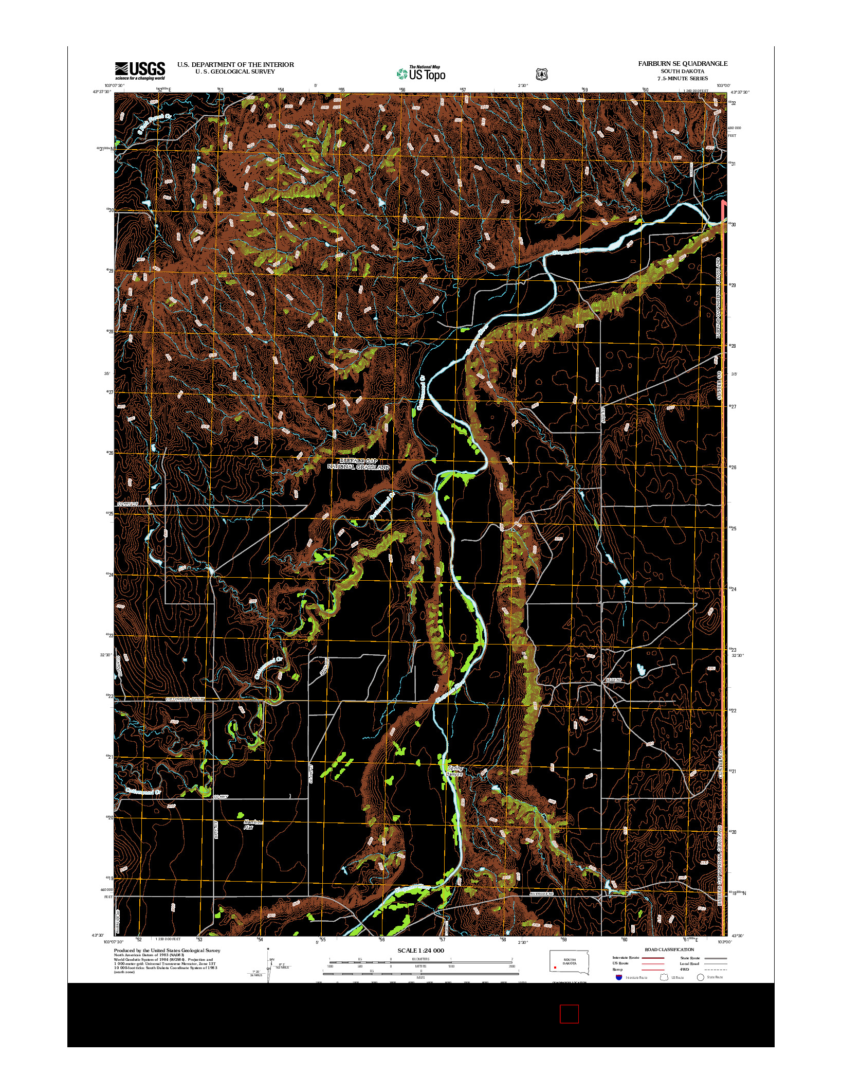 USGS US TOPO 7.5-MINUTE MAP FOR FAIRBURN SE, SD 2012