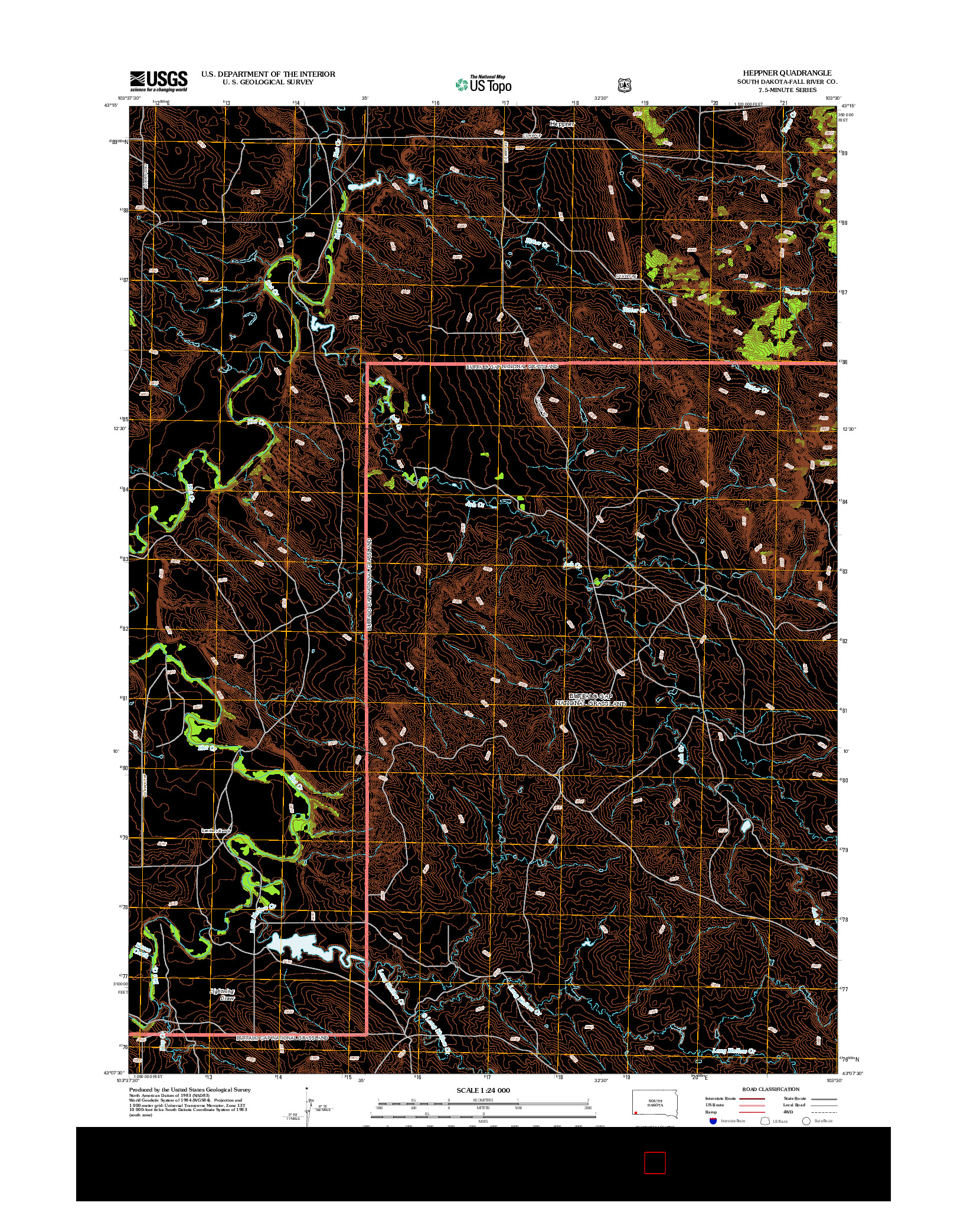 USGS US TOPO 7.5-MINUTE MAP FOR HEPPNER, SD 2012
