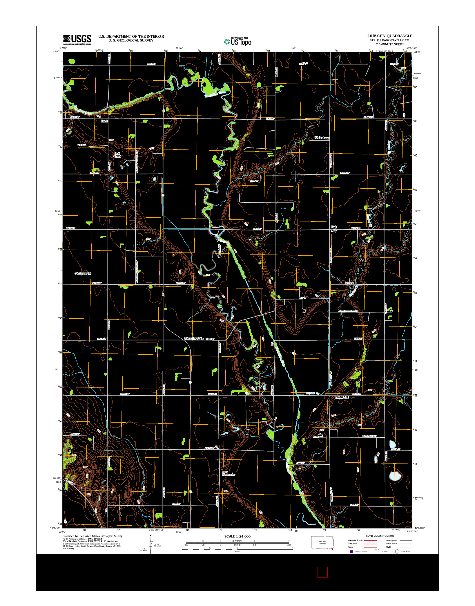 USGS US TOPO 7.5-MINUTE MAP FOR HUB CITY, SD 2012