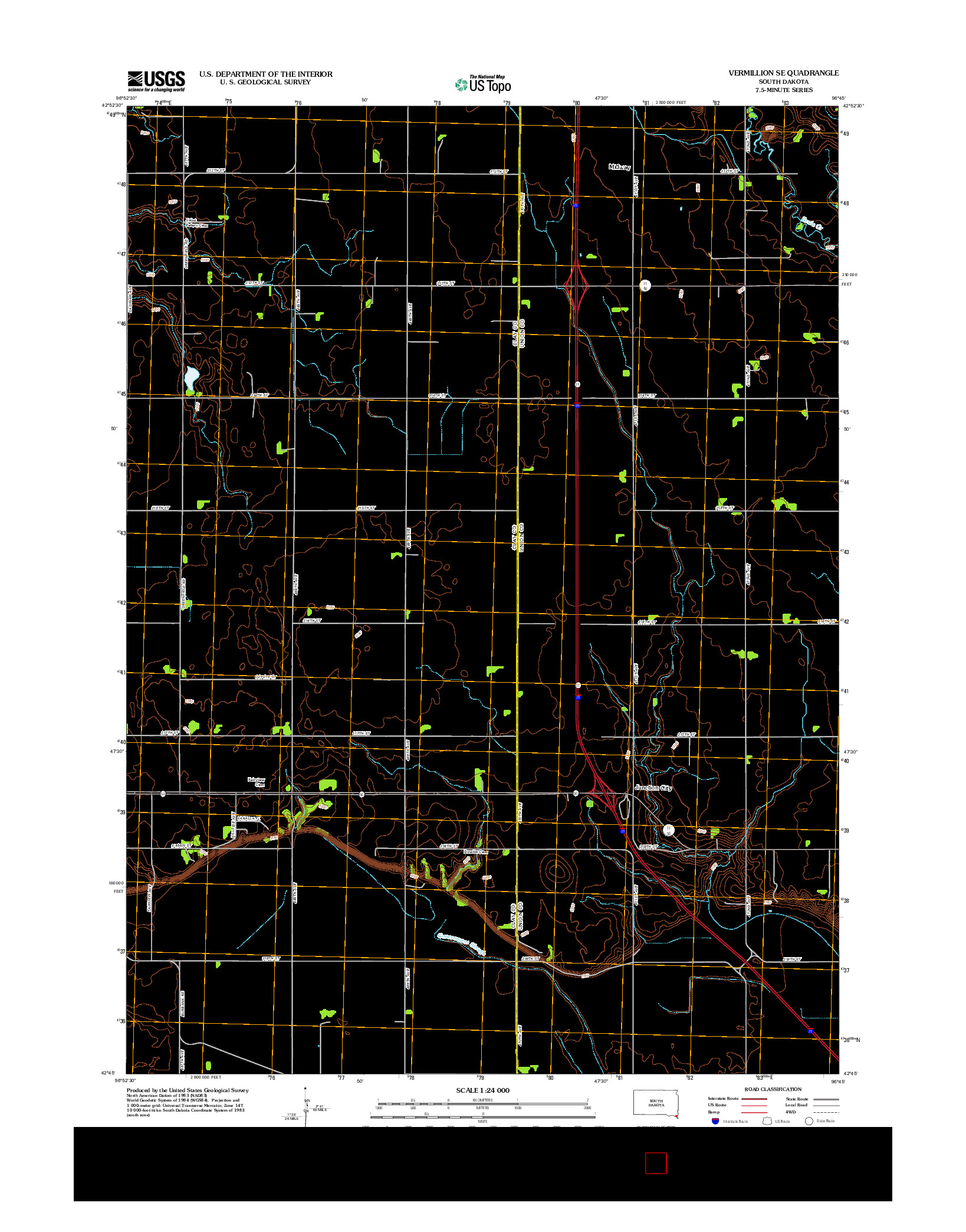 USGS US TOPO 7.5-MINUTE MAP FOR VERMILLION SE, SD 2012
