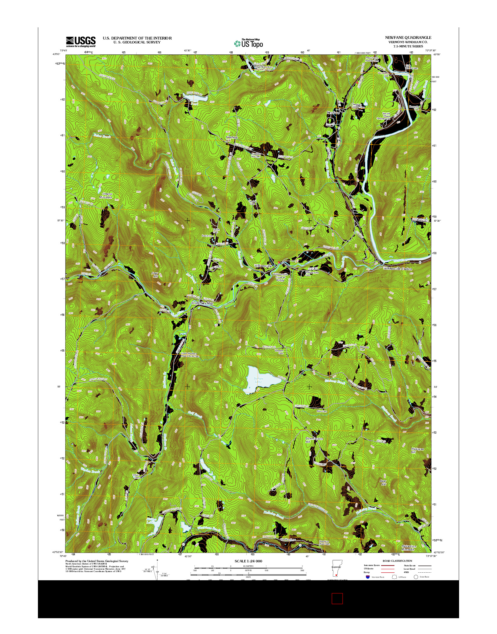 USGS US TOPO 7.5-MINUTE MAP FOR NEWFANE, VT 2012