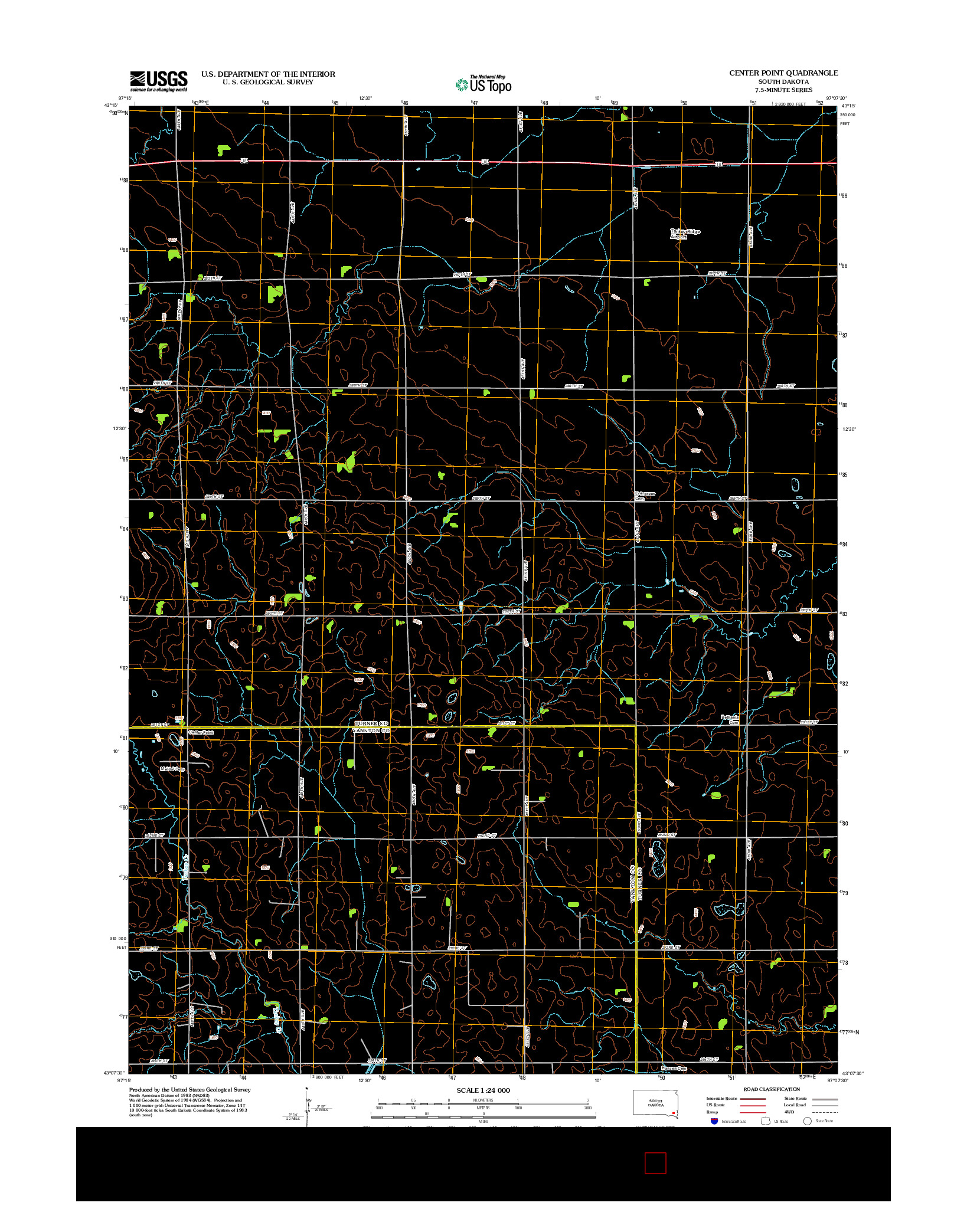 USGS US TOPO 7.5-MINUTE MAP FOR CENTER POINT, SD 2012