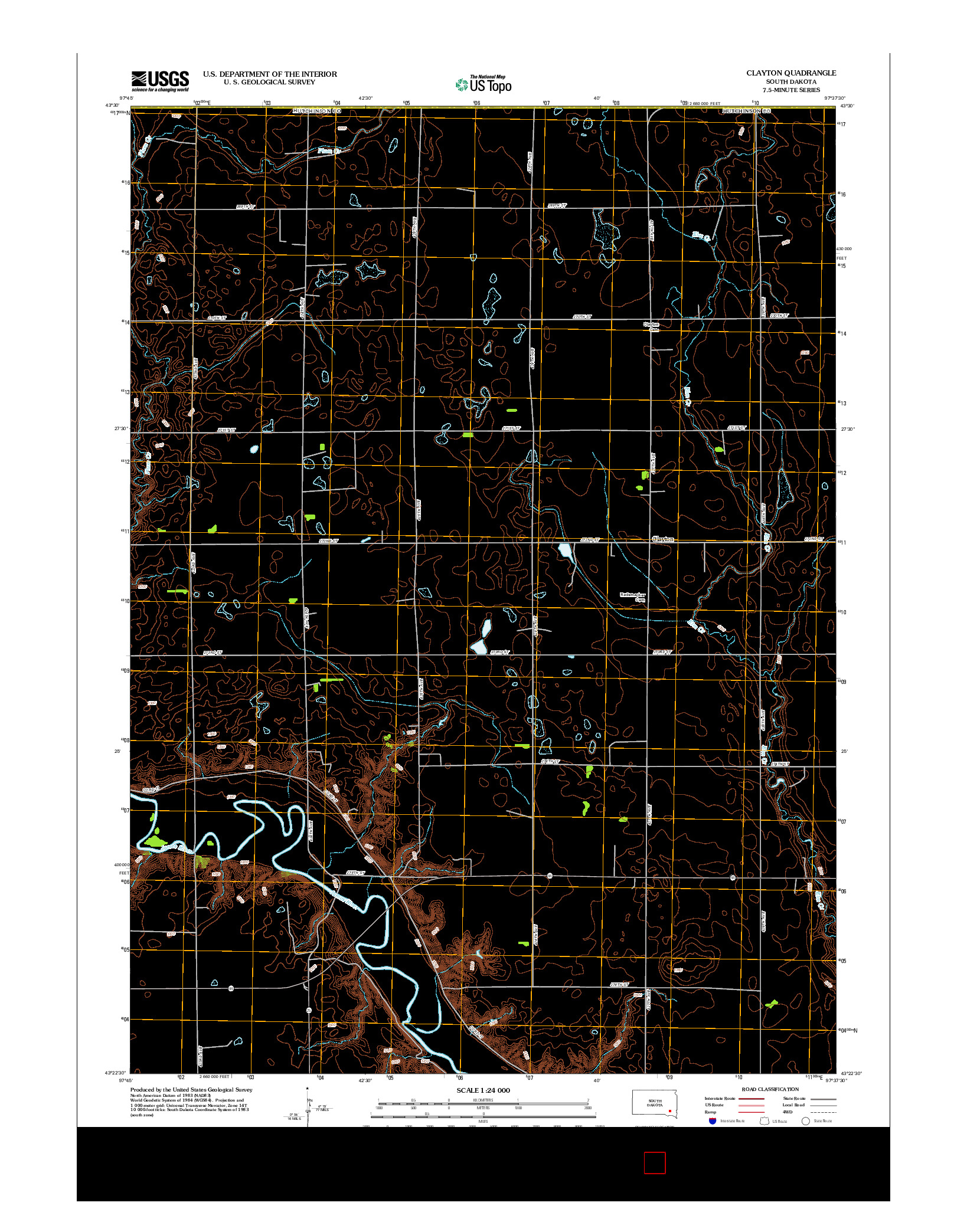 USGS US TOPO 7.5-MINUTE MAP FOR CLAYTON, SD 2012