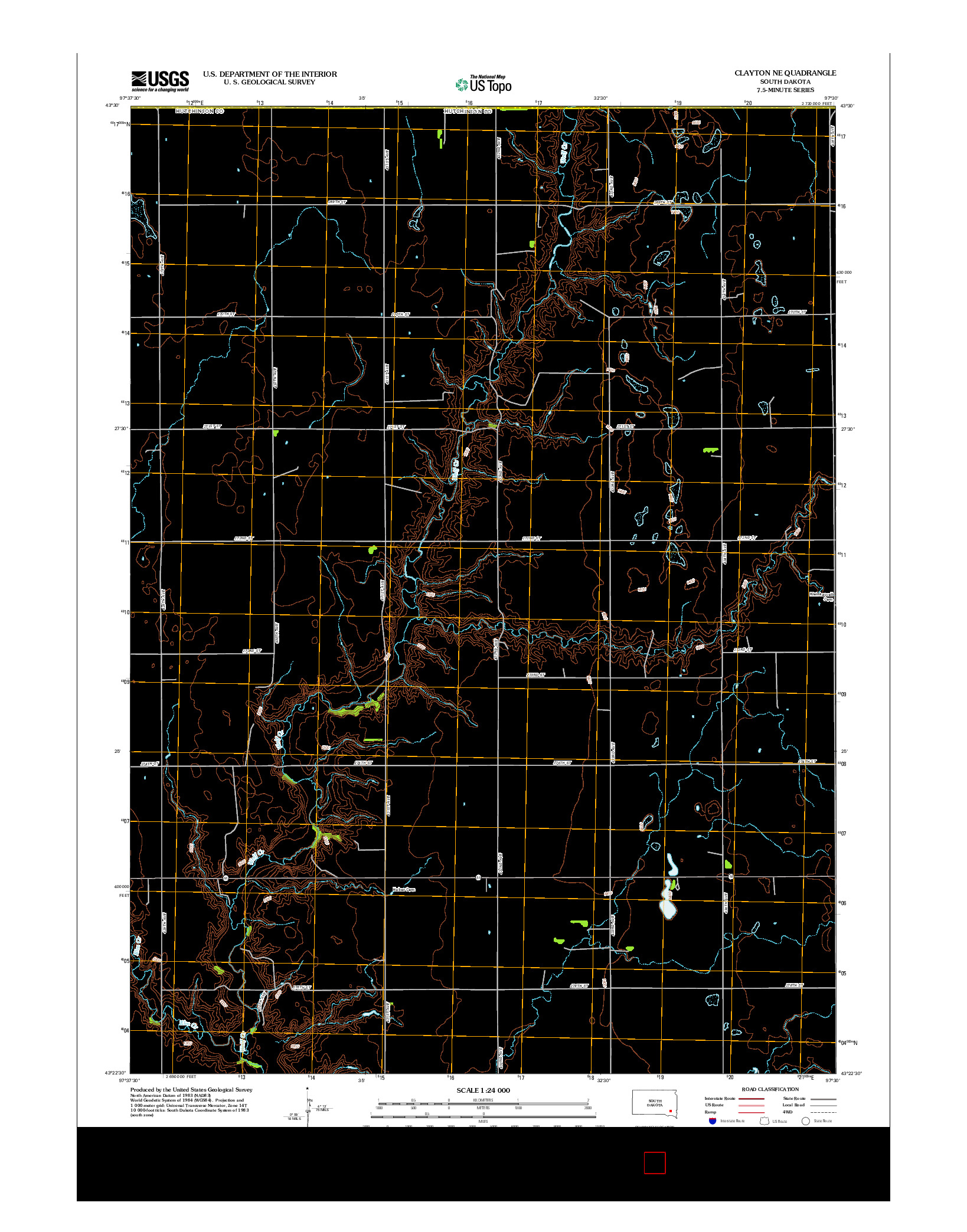 USGS US TOPO 7.5-MINUTE MAP FOR CLAYTON NE, SD 2012