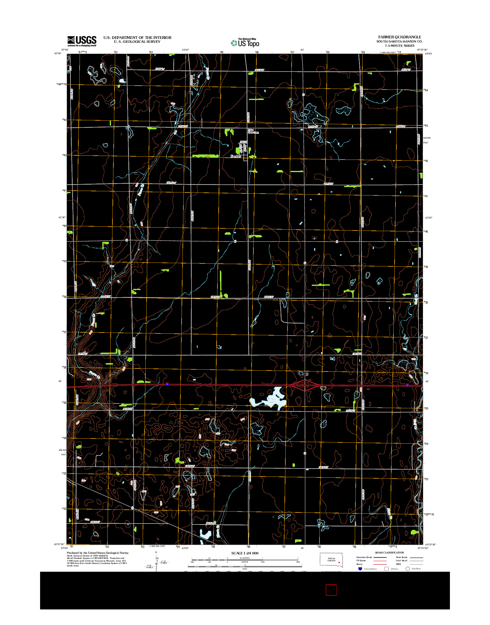 USGS US TOPO 7.5-MINUTE MAP FOR FARMER, SD 2012