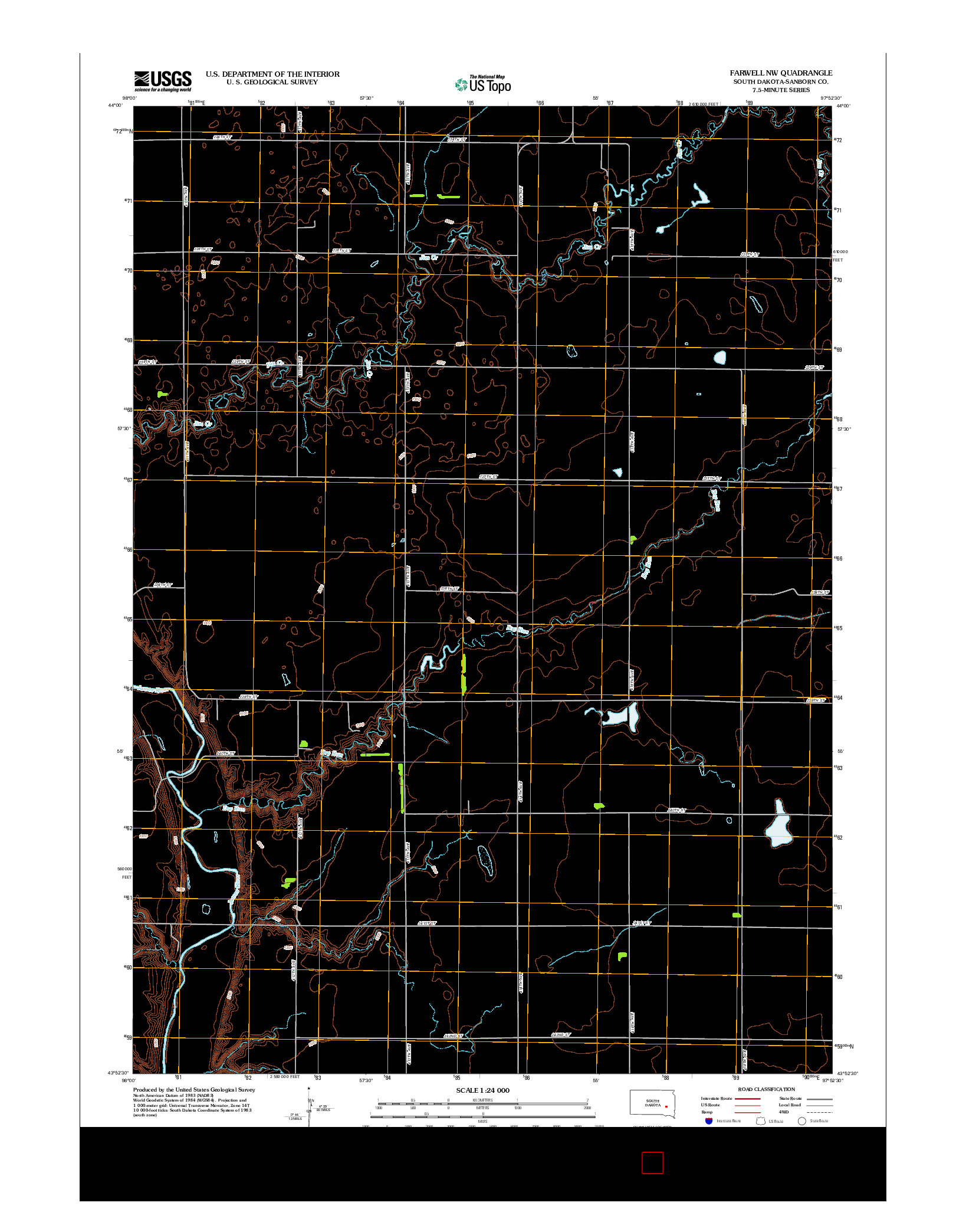 USGS US TOPO 7.5-MINUTE MAP FOR FARWELL NW, SD 2012