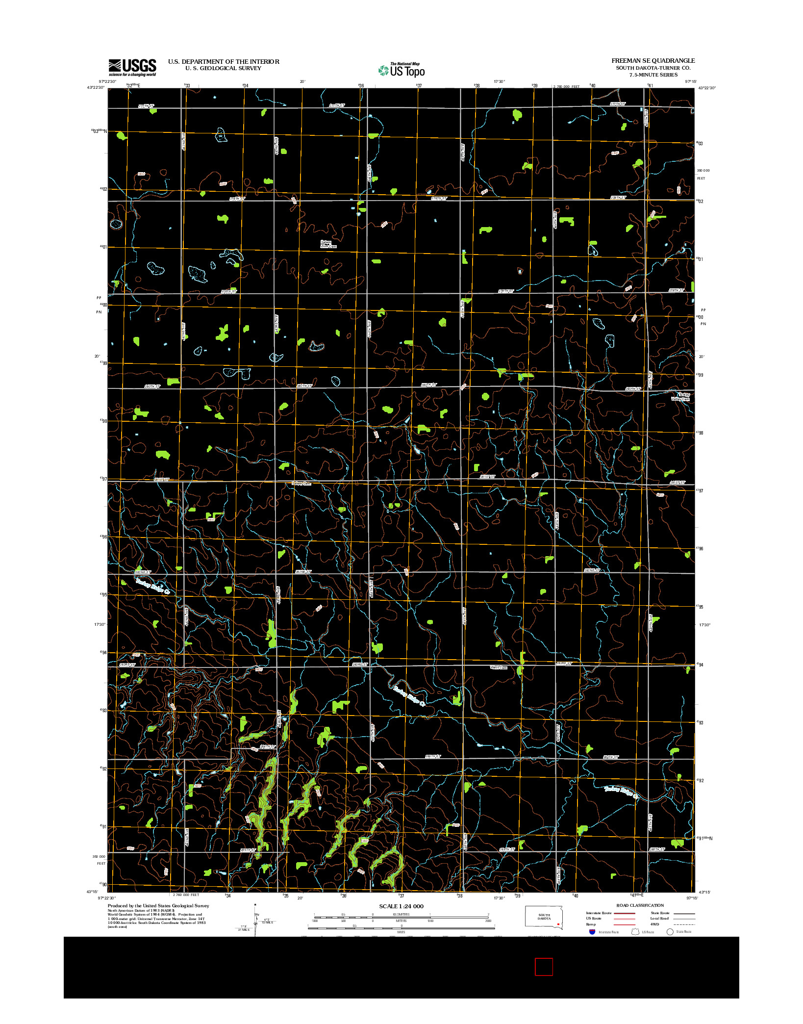 USGS US TOPO 7.5-MINUTE MAP FOR FREEMAN SE, SD 2012