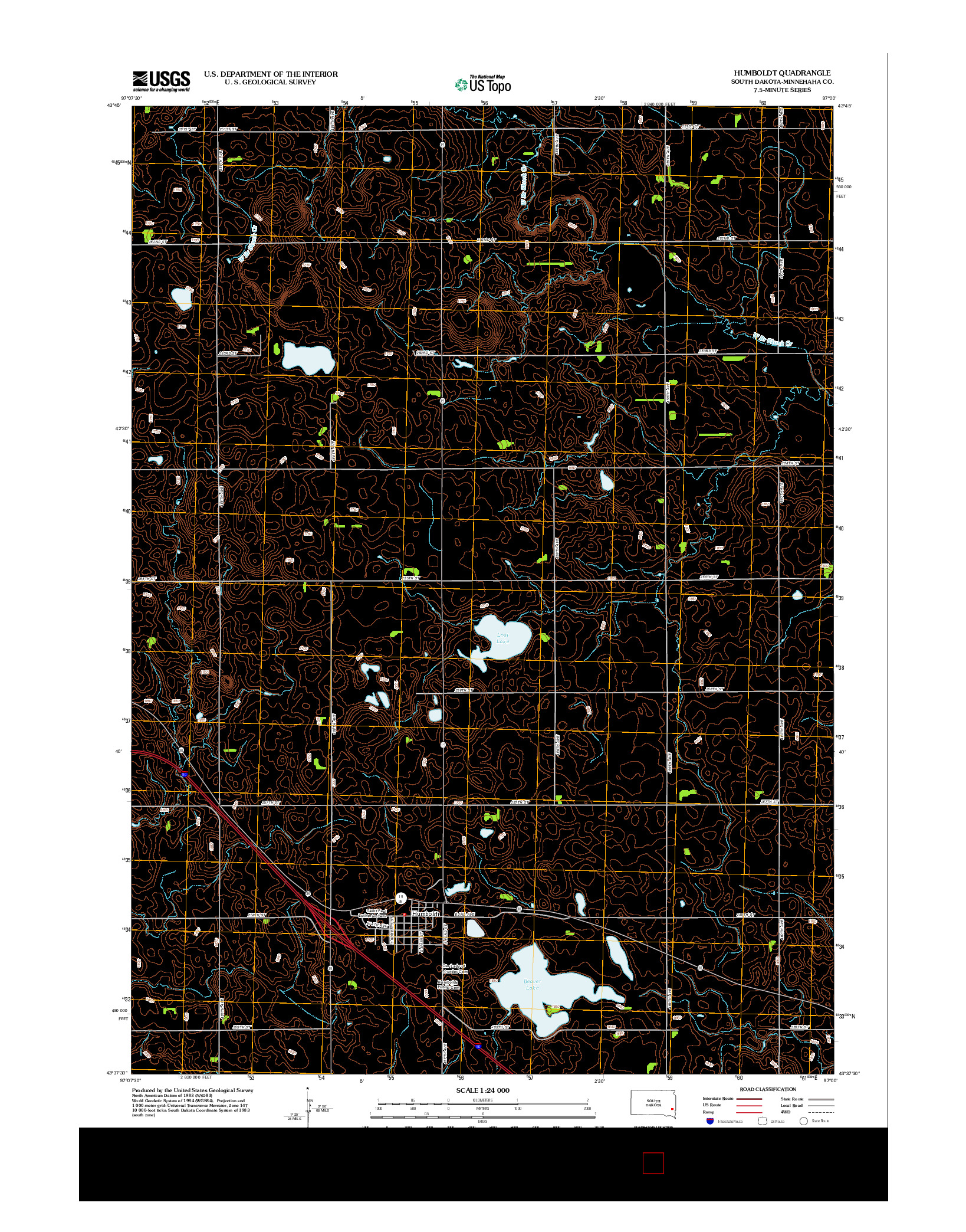 USGS US TOPO 7.5-MINUTE MAP FOR HUMBOLDT, SD 2012