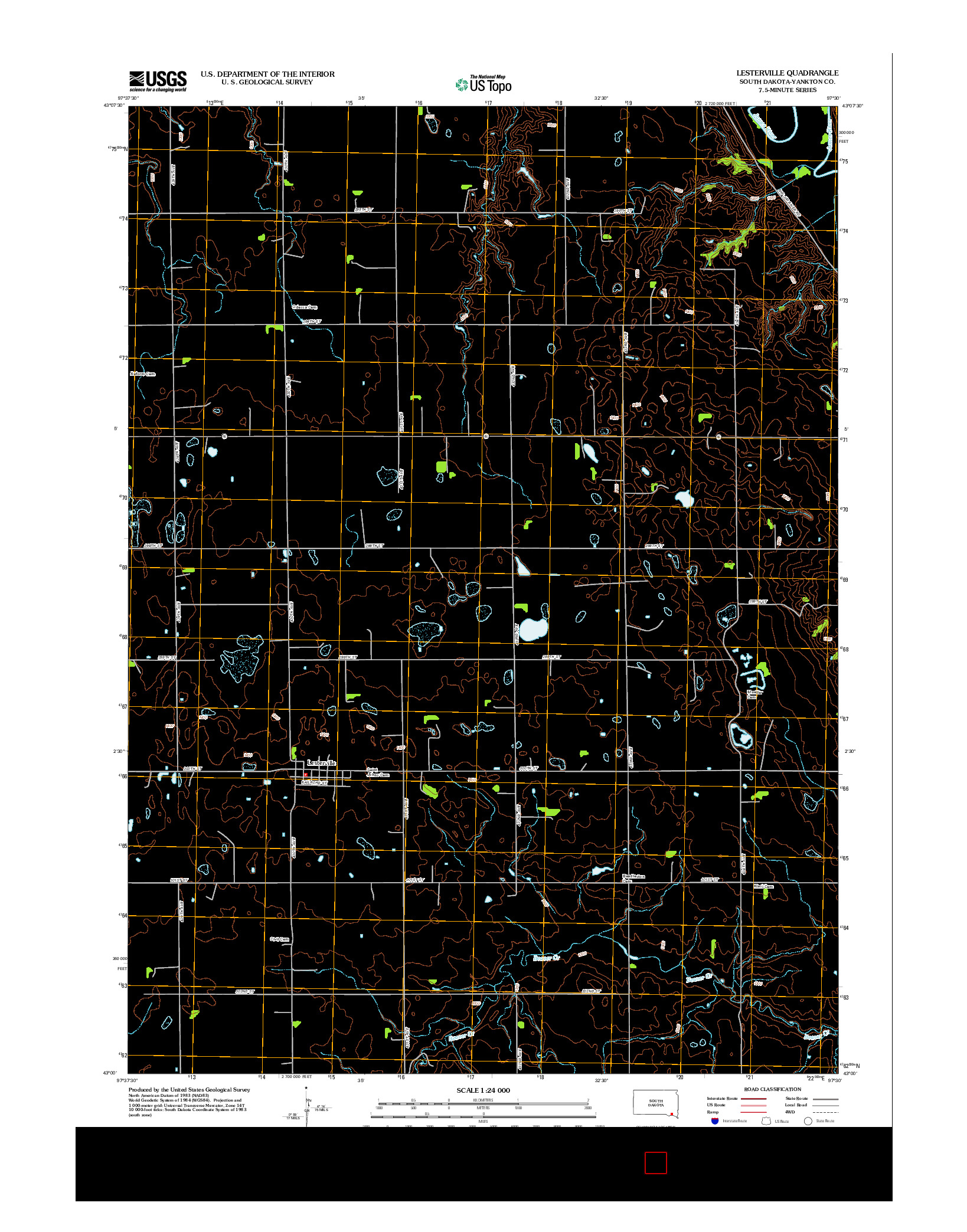 USGS US TOPO 7.5-MINUTE MAP FOR LESTERVILLE, SD 2012