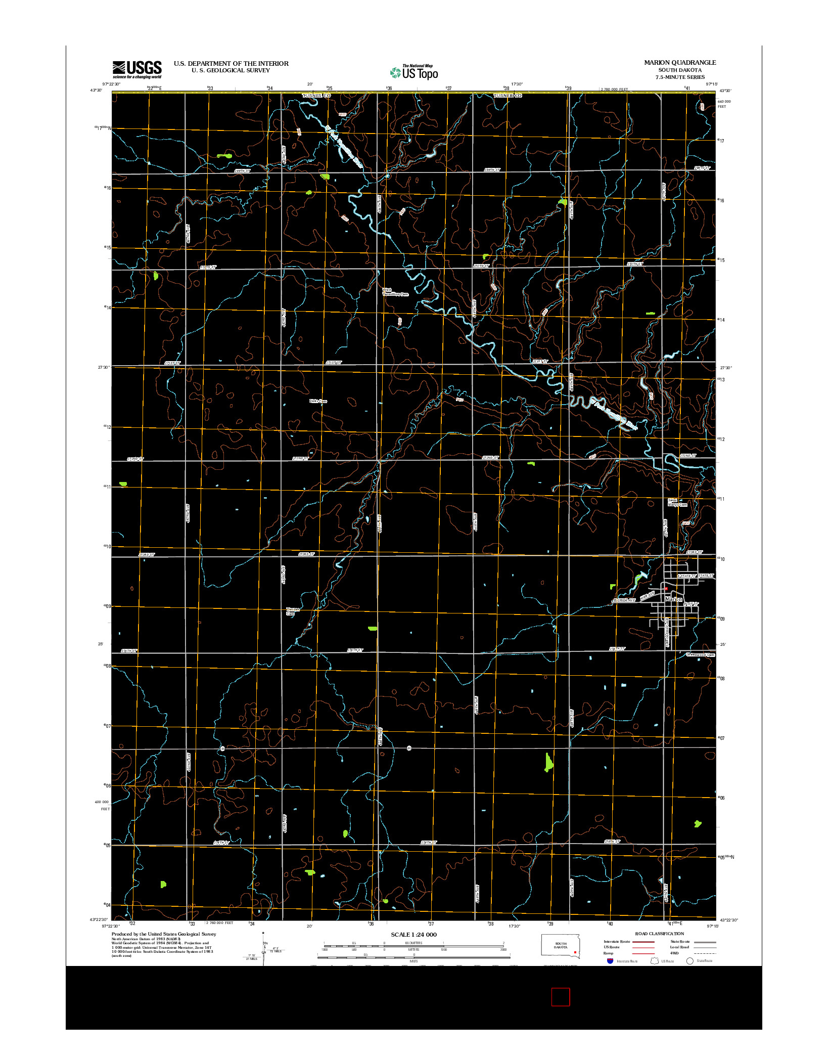 USGS US TOPO 7.5-MINUTE MAP FOR MARION, SD 2012